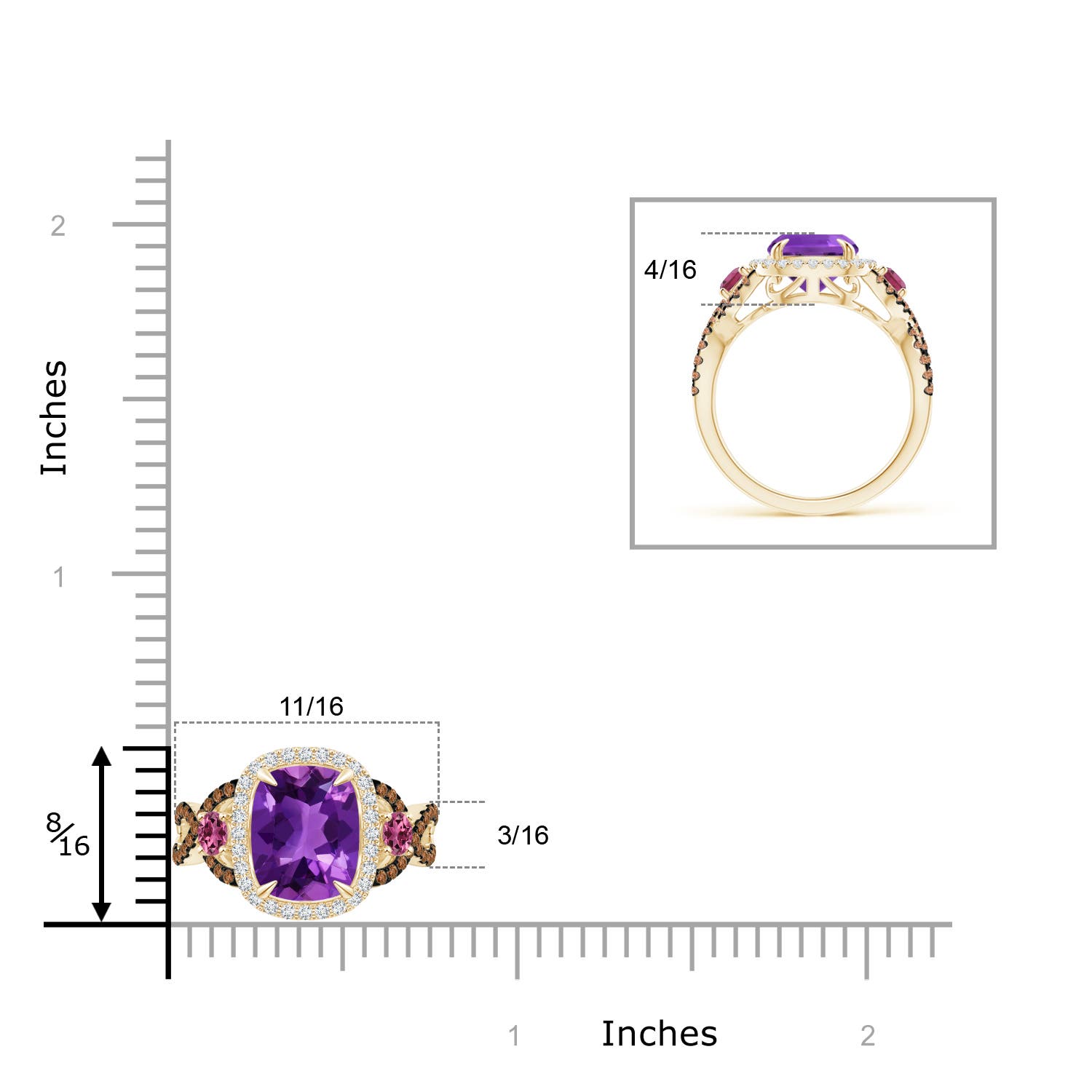 AAAA - Amethyst / 3.39 CT / 14 KT Yellow Gold