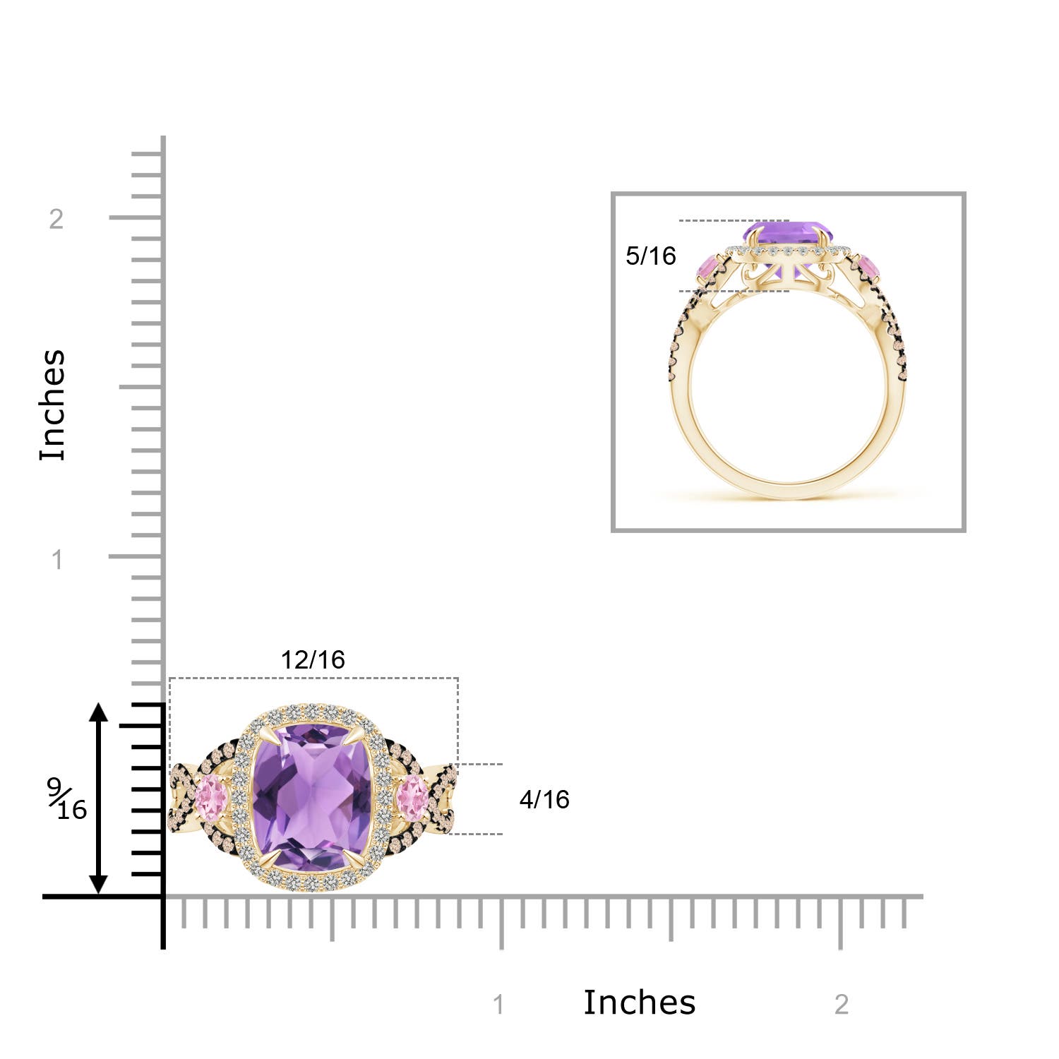 A - Amethyst / 4.4 CT / 14 KT Yellow Gold