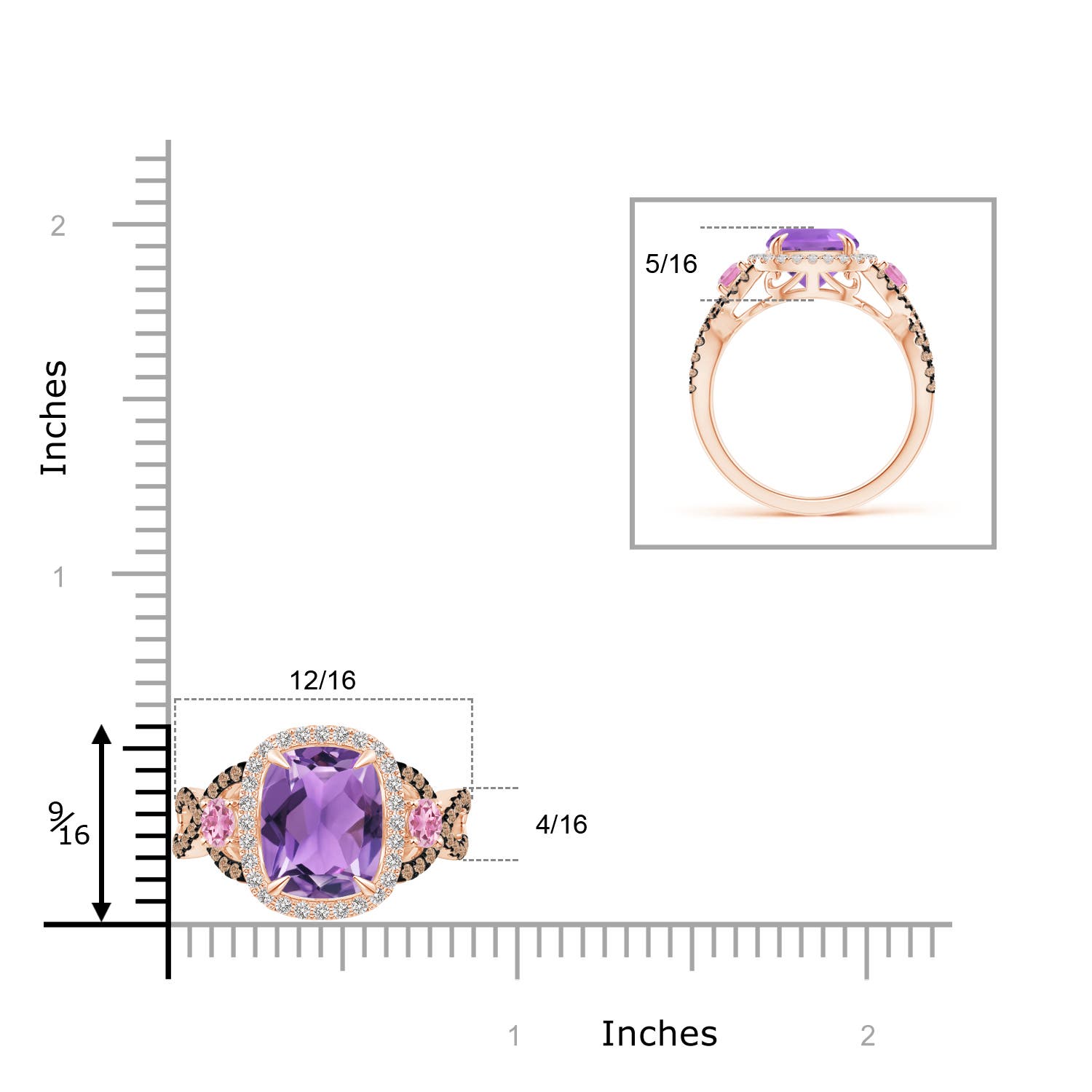 AA - Amethyst / 4.4 CT / 14 KT Rose Gold