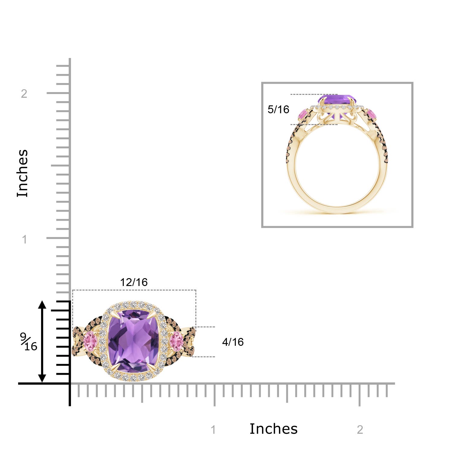 AA - Amethyst / 4.4 CT / 14 KT Yellow Gold