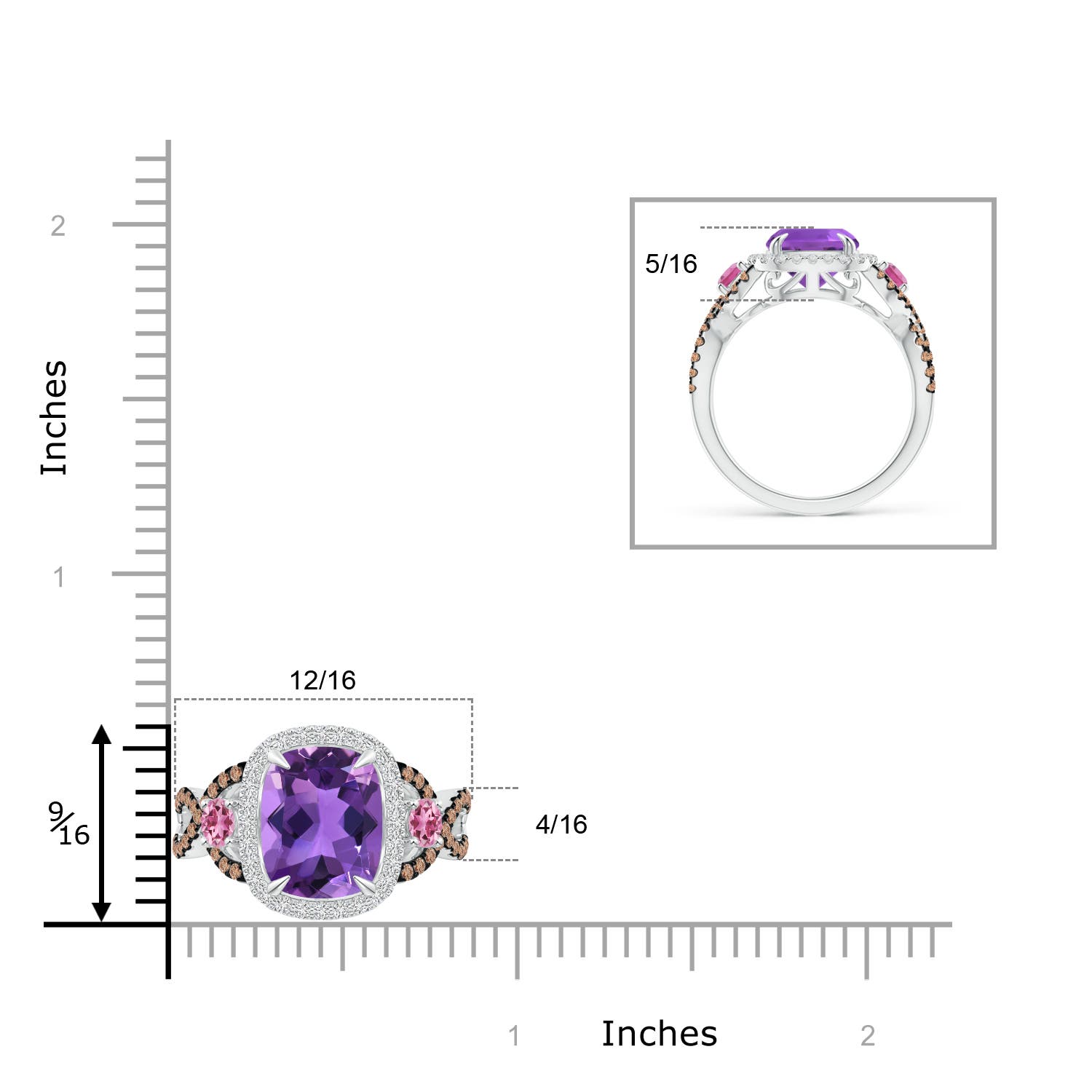 AAA - Amethyst / 4.4 CT / 14 KT White Gold