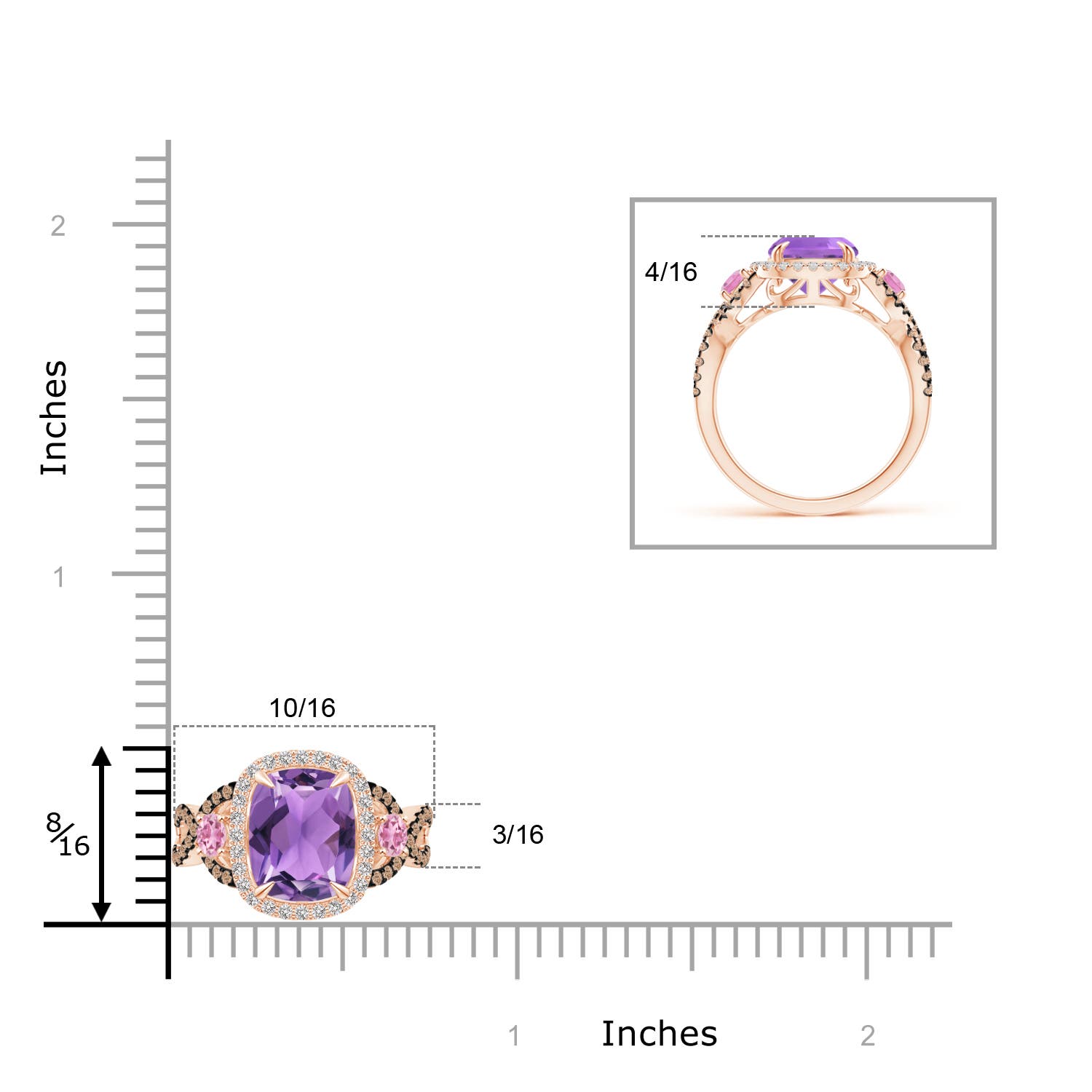 AA - Amethyst / 2.59 CT / 14 KT Rose Gold