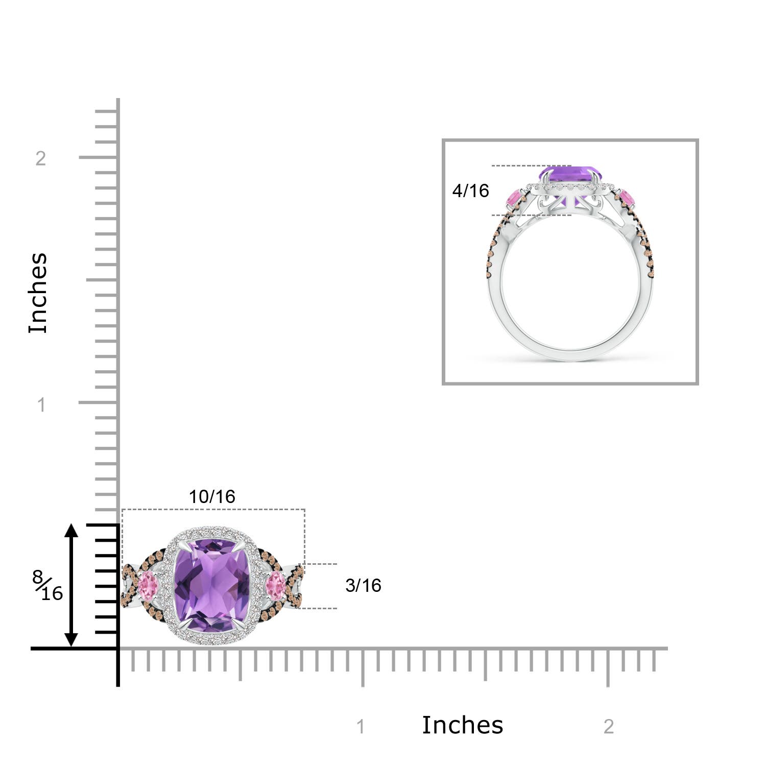 AA - Amethyst / 2.59 CT / 14 KT White Gold