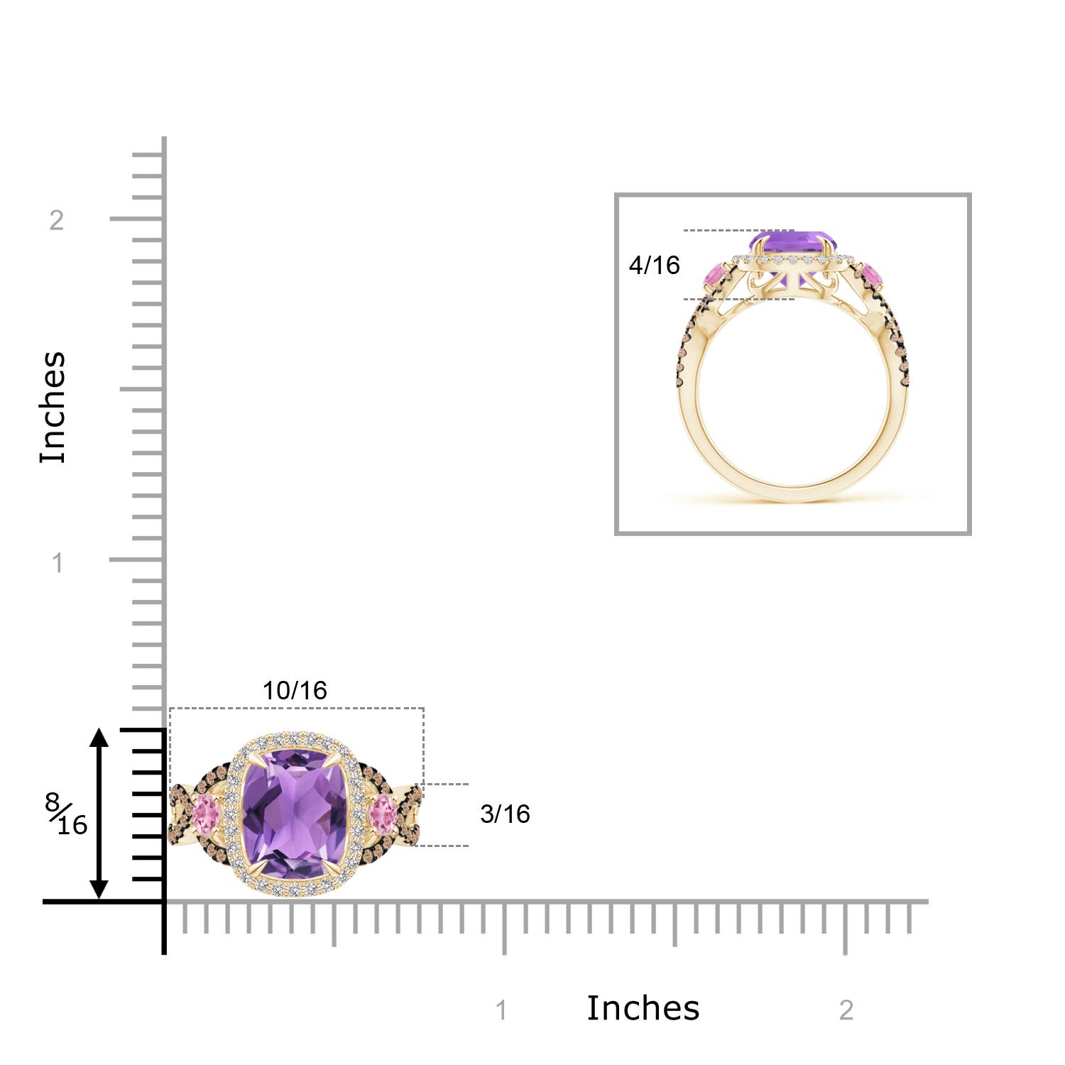 AA - Amethyst / 2.59 CT / 14 KT Yellow Gold