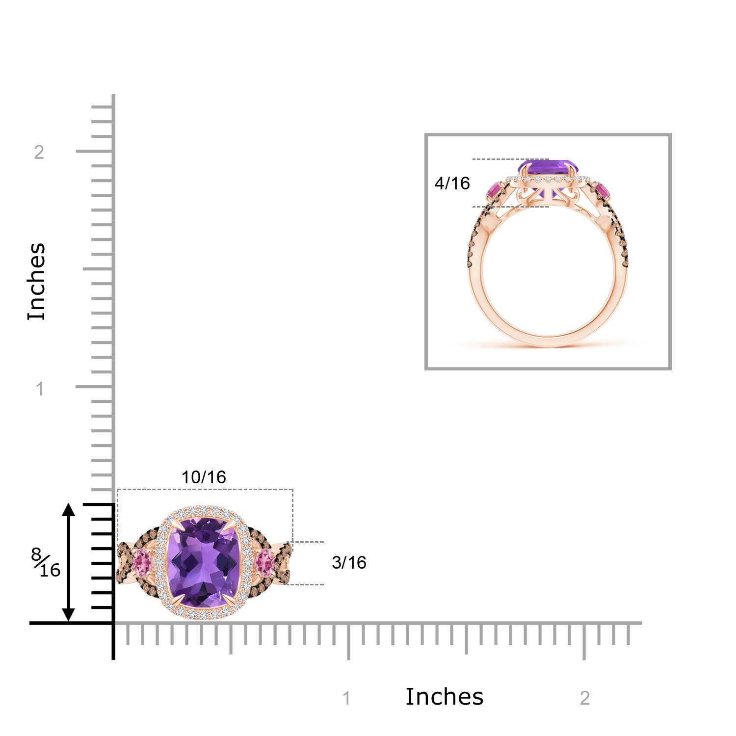 AAA - Amethyst / 2.59 CT / 14 KT Rose Gold