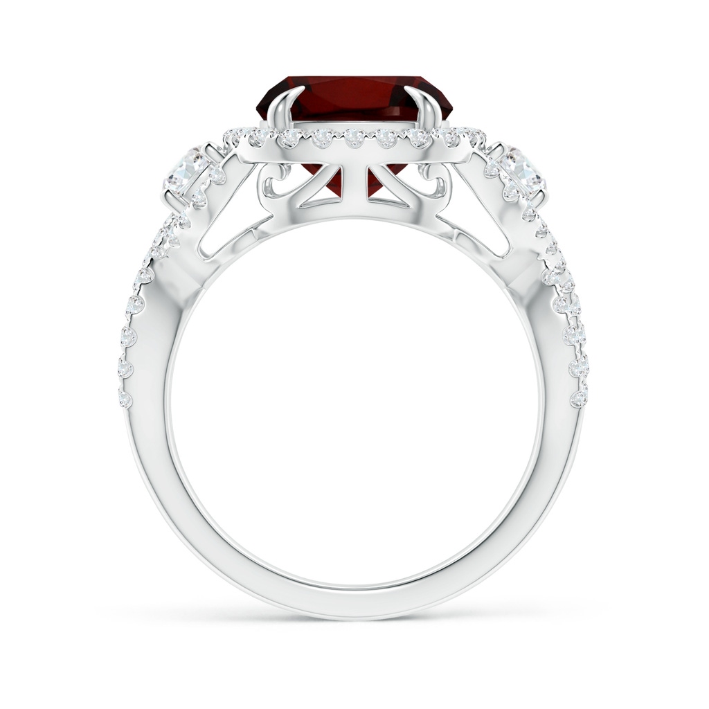 10.78x8.97x5.43mm AAAA GIA Certified Garnet Crossover Ring with Halo in White Gold - side 199