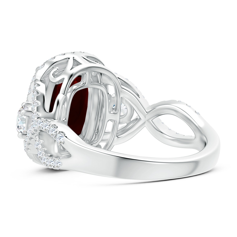 10.78x8.97x5.43mm AAAA GIA Certified Garnet Crossover Ring with Halo in White Gold side 399