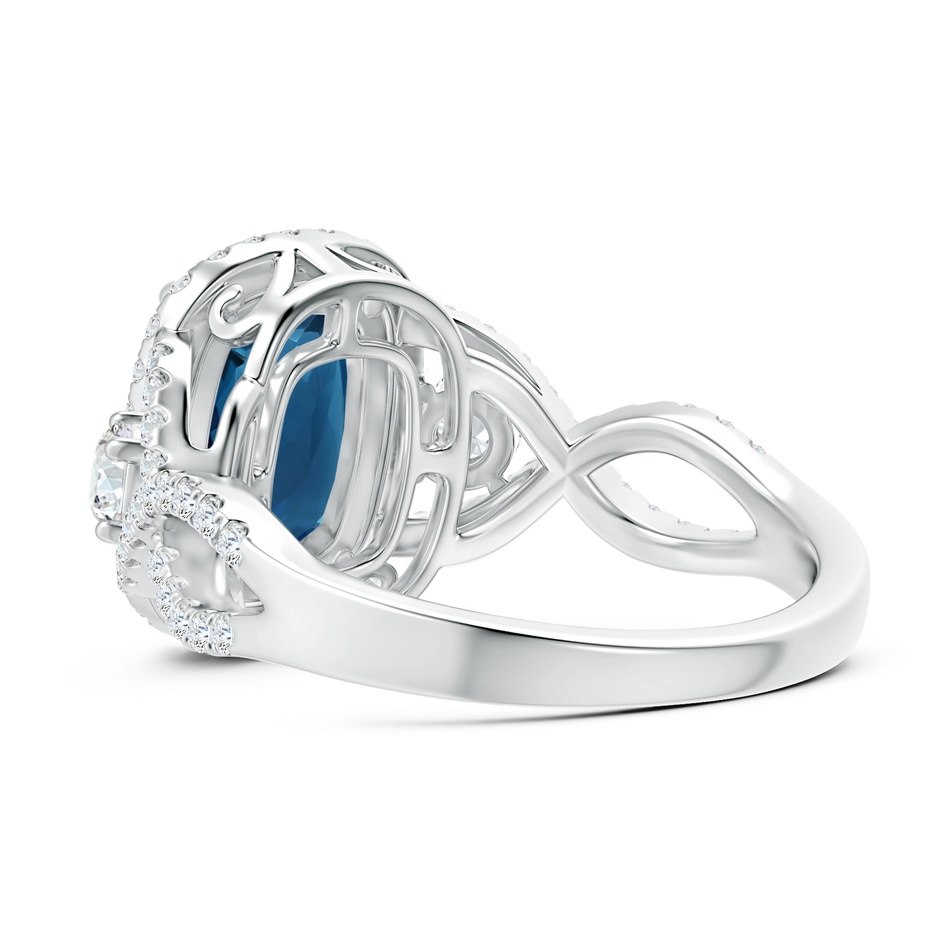 10.19x8.12x5.91mm AAAA GIA Certified London Blue Topaz Crossover Ring with Halo in White Gold side 399