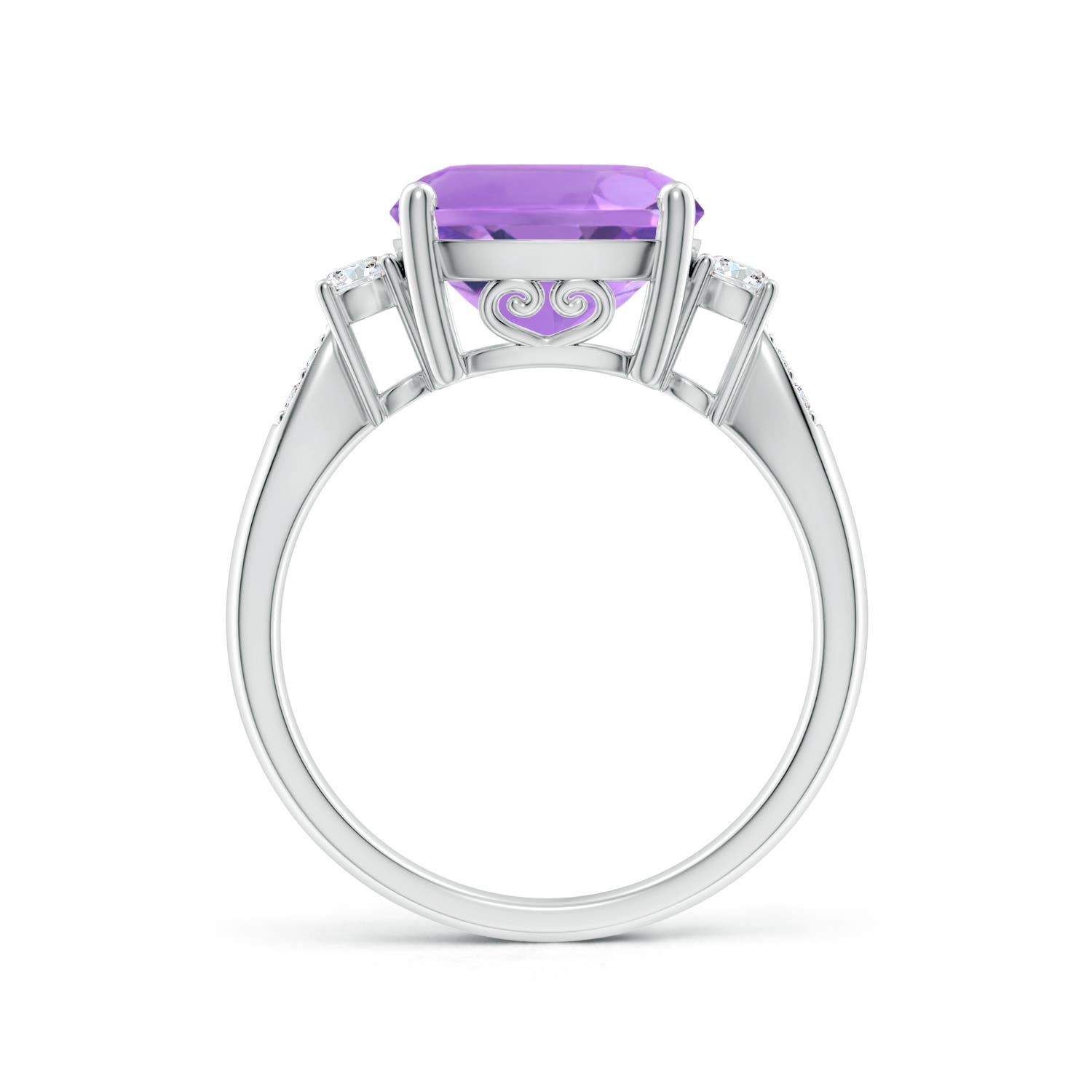 A - Amethyst / 3.85 CT / 14 KT White Gold