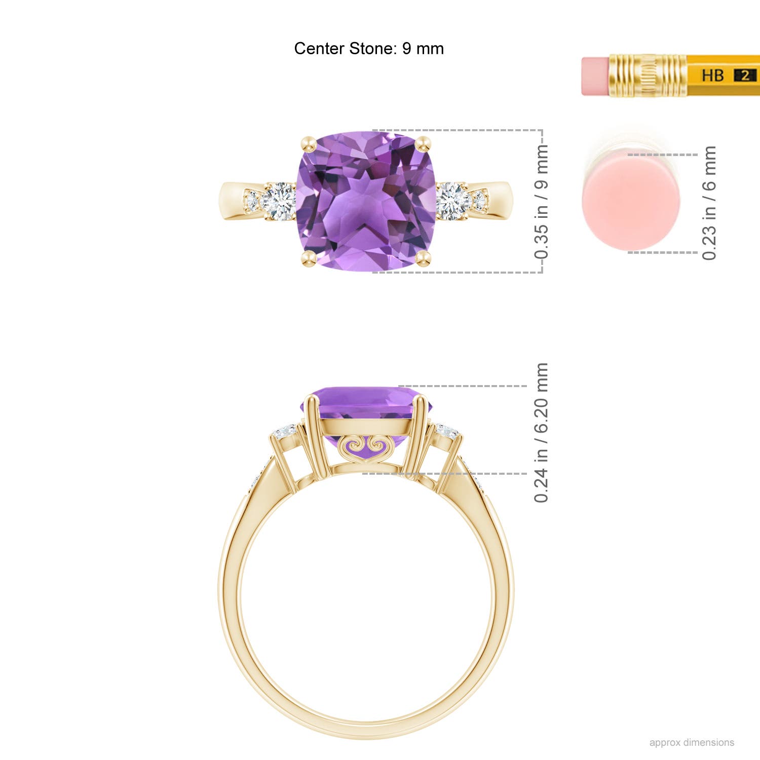 AA - Amethyst / 3.27 CT / 14 KT Yellow Gold