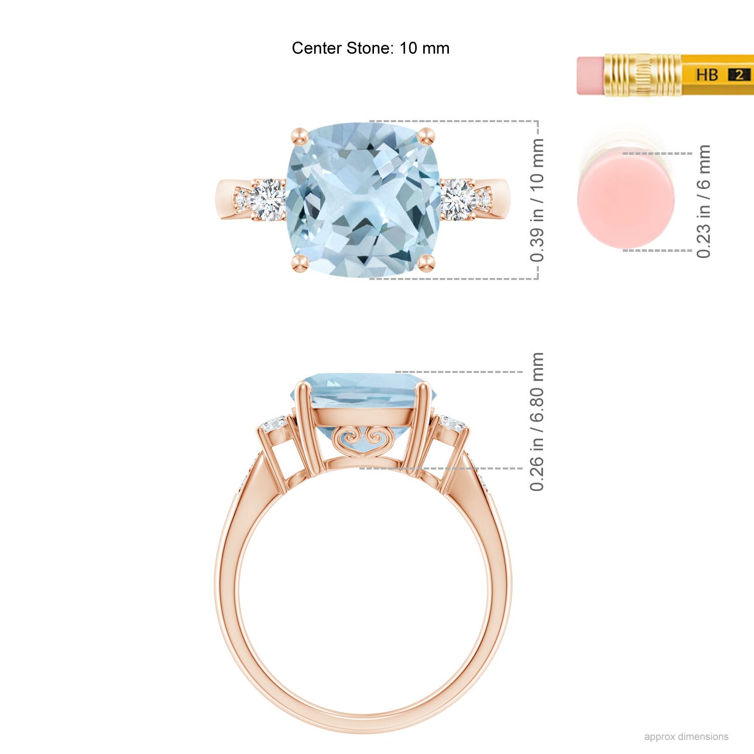 AA - Aquamarine / 3.7 CT / 14 KT Rose Gold