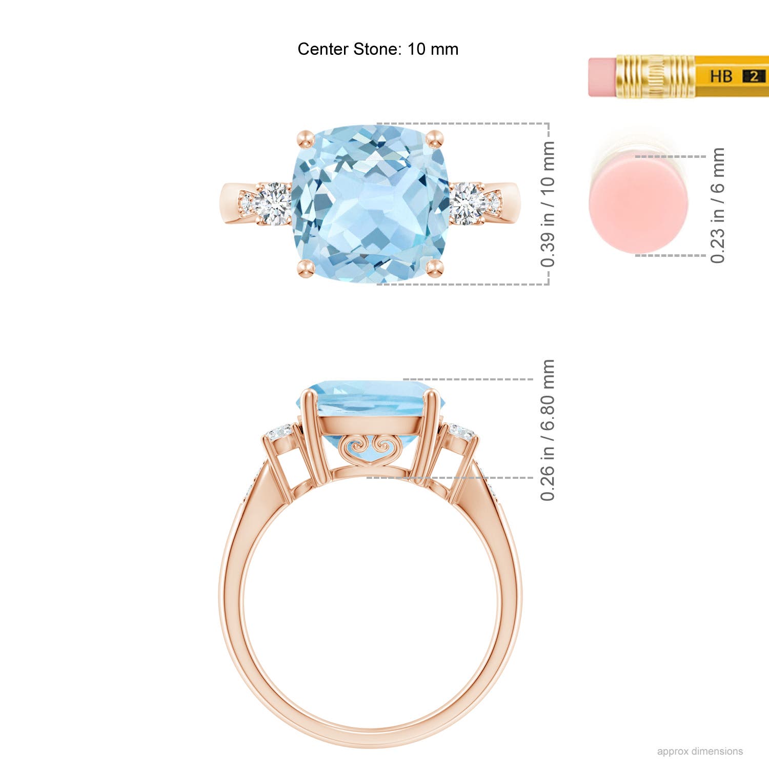 AAA - Aquamarine / 3.7 CT / 14 KT Rose Gold