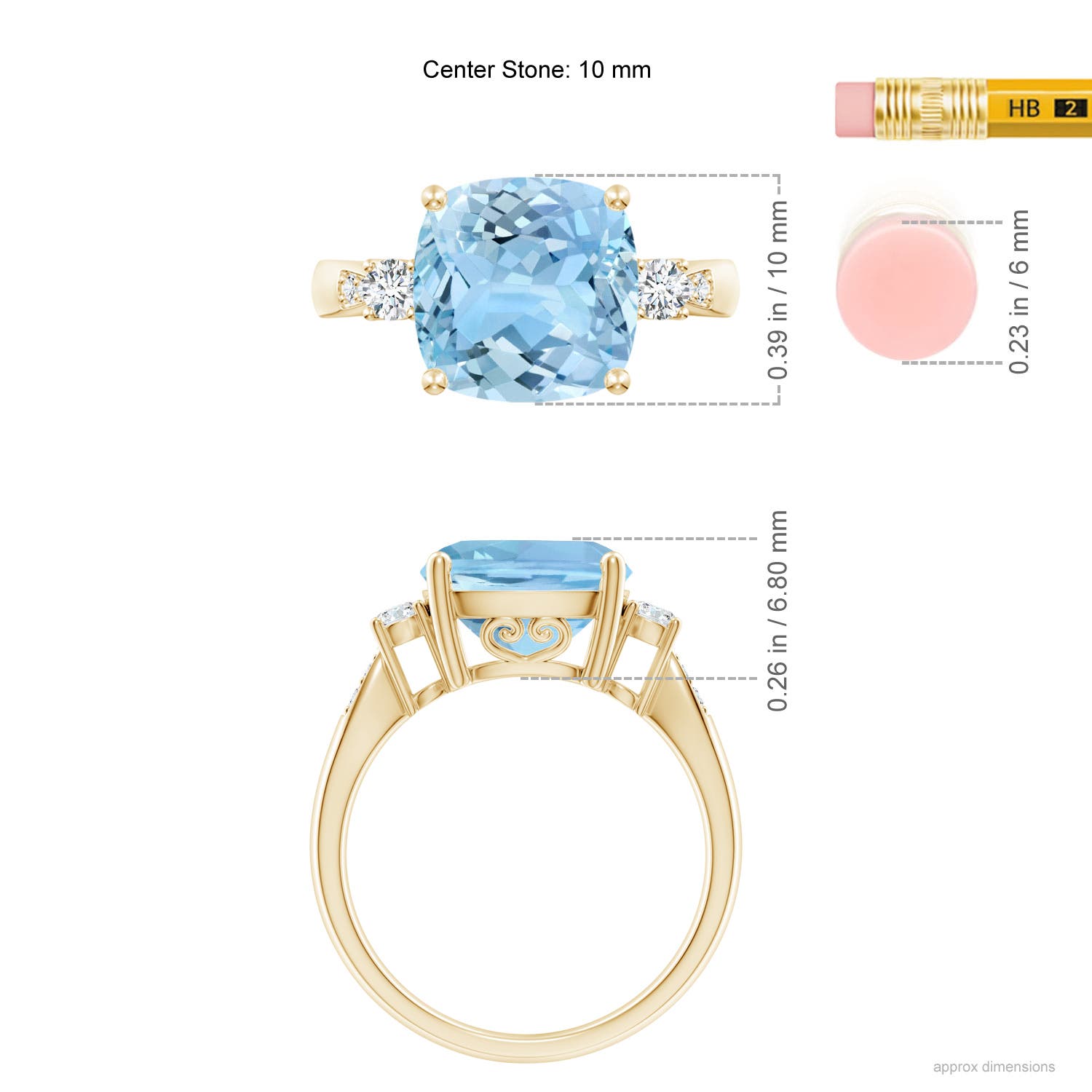 AAAA - Aquamarine / 3.7 CT / 14 KT Yellow Gold