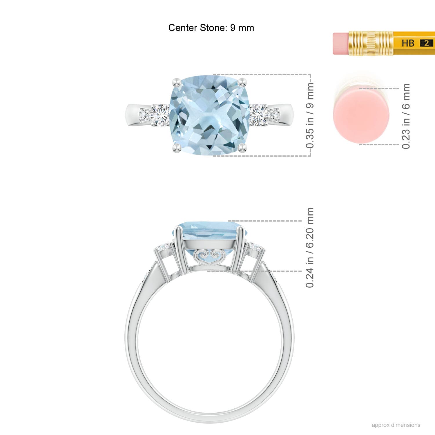 AA - Aquamarine / 2.87 CT / 14 KT White Gold