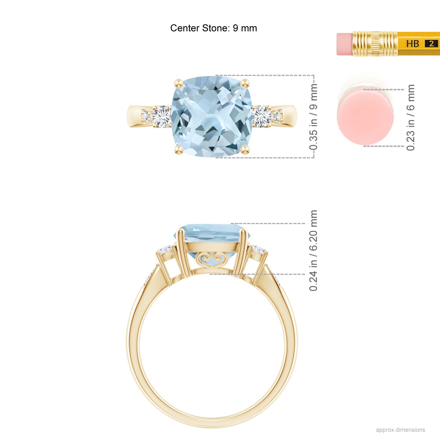 AA - Aquamarine / 2.87 CT / 14 KT Yellow Gold