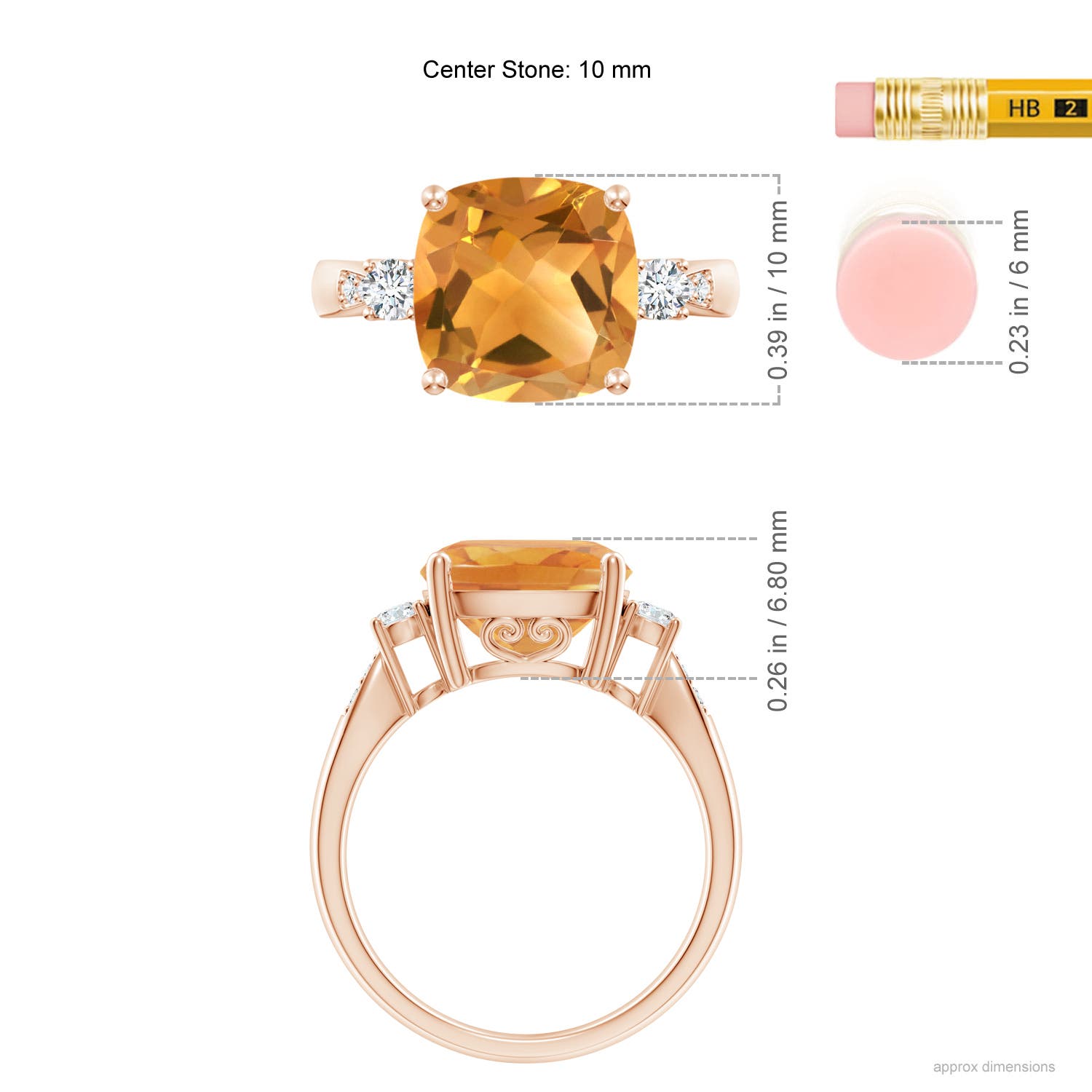 A - Citrine / 3.65 CT / 14 KT Rose Gold