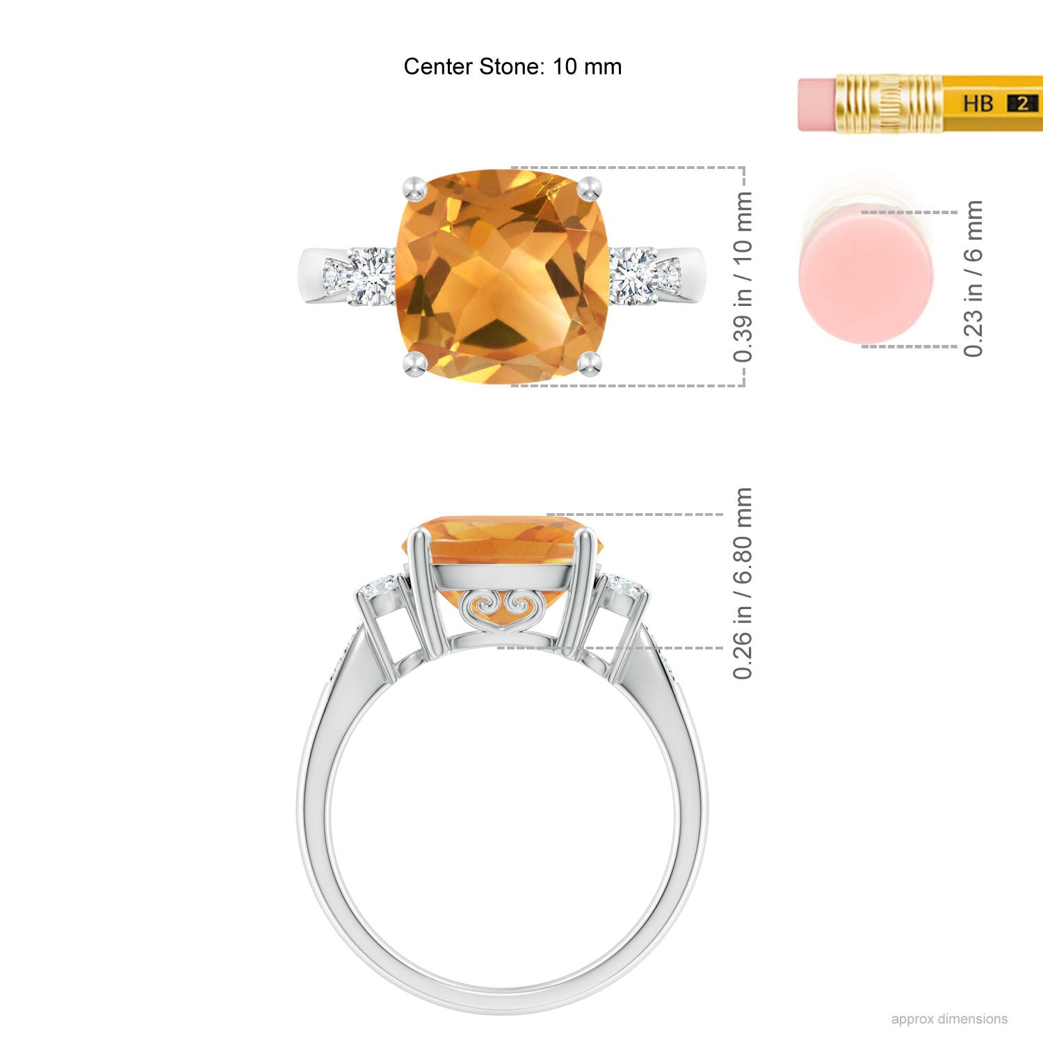 A - Citrine / 3.65 CT / 14 KT White Gold