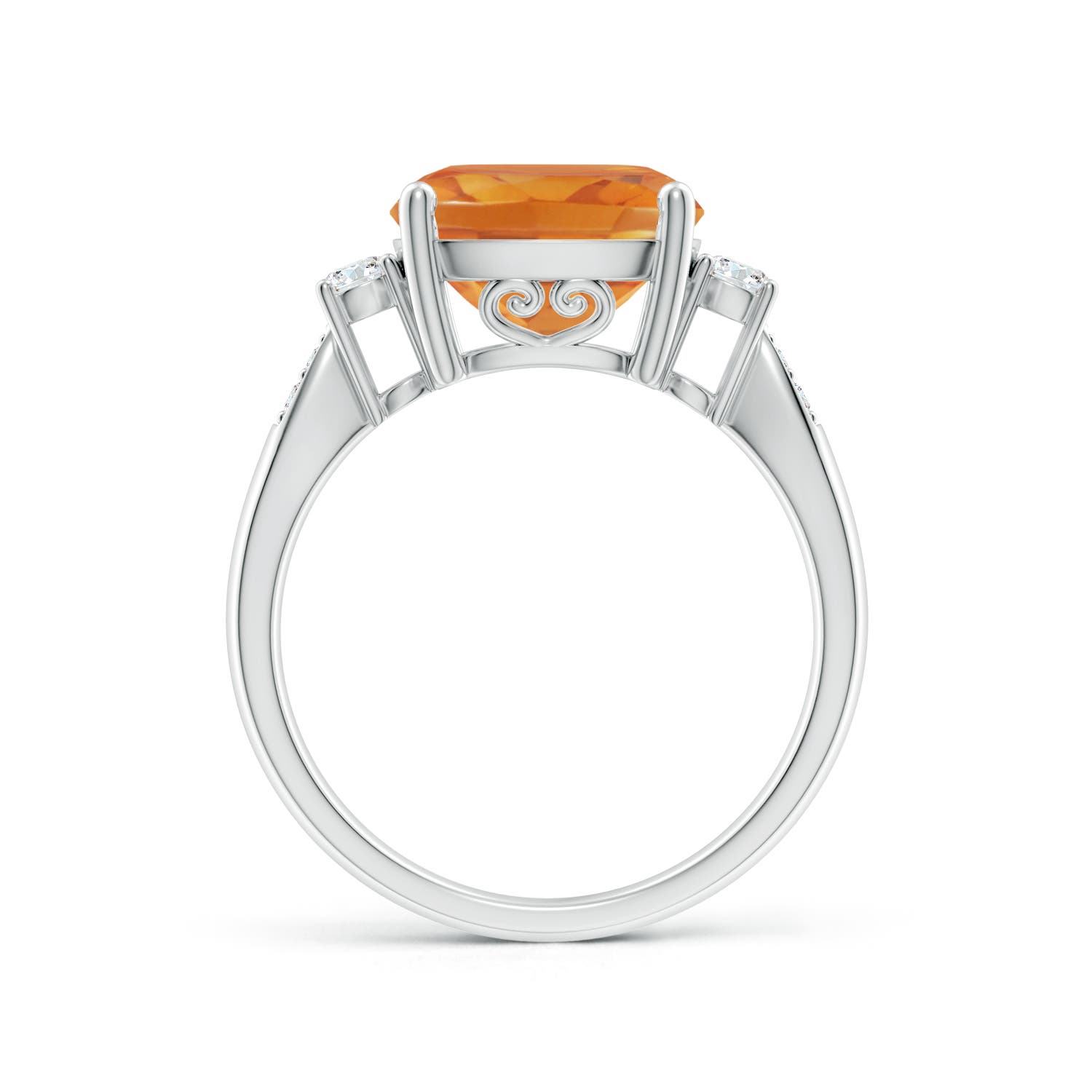 AA - Citrine / 3.65 CT / 14 KT White Gold