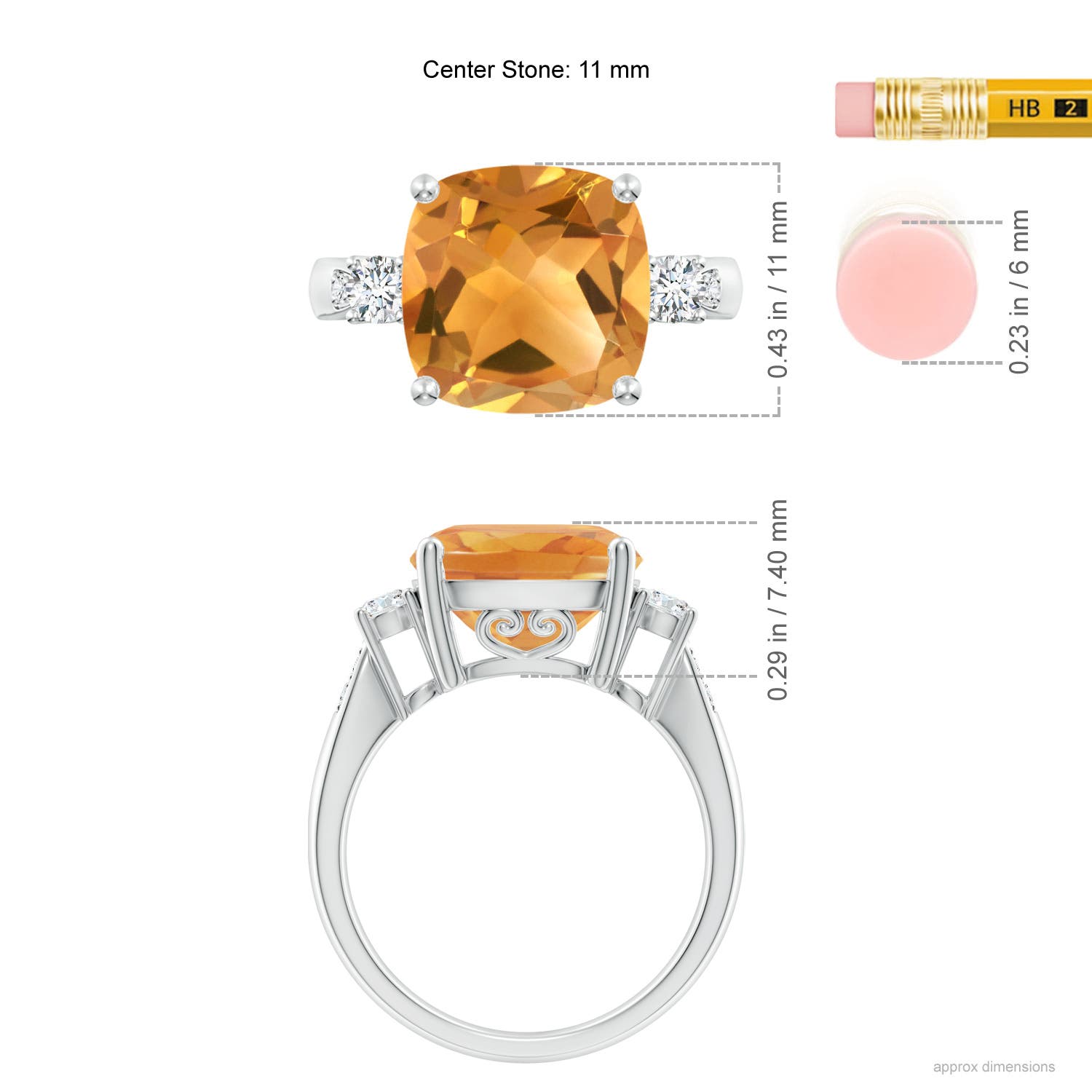 A - Citrine / 4.85 CT / 14 KT White Gold