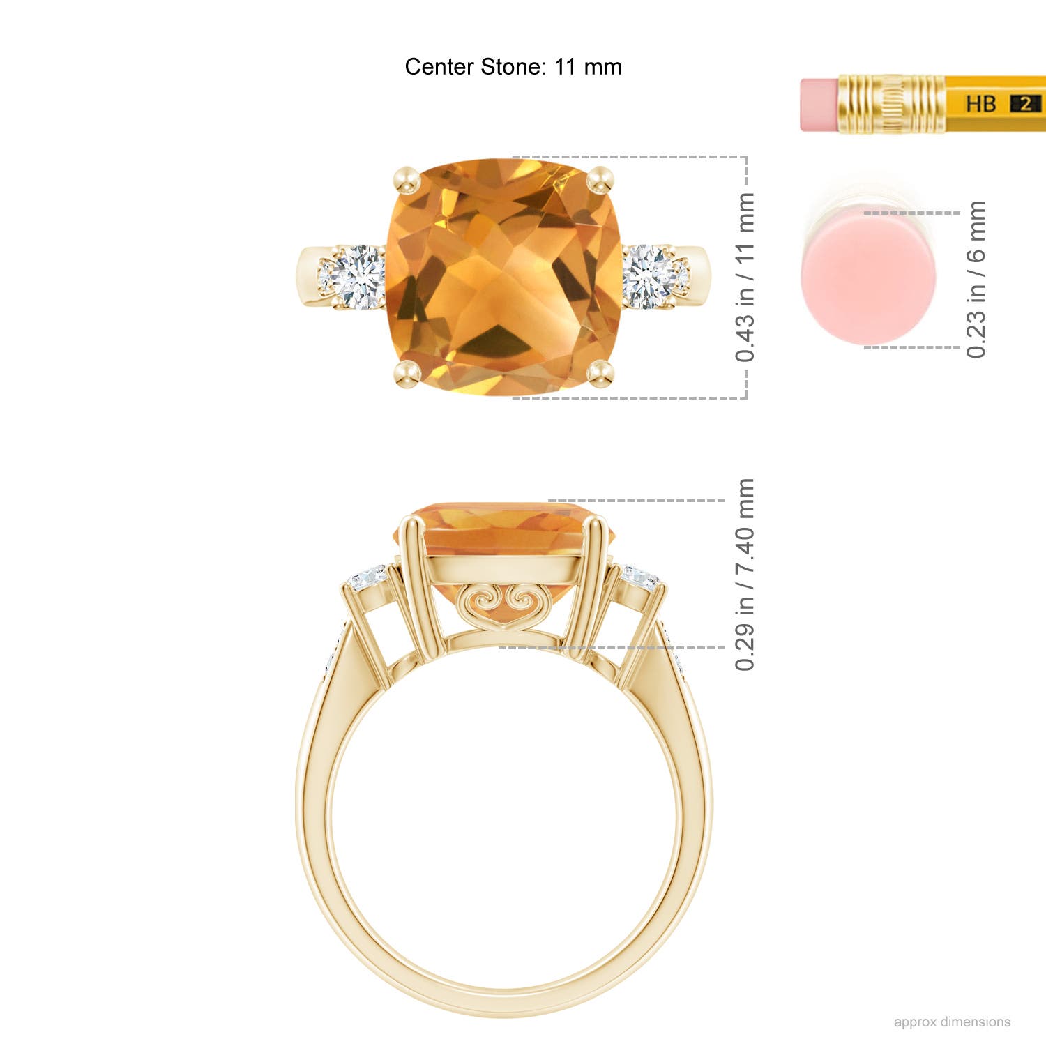 A - Citrine / 4.85 CT / 14 KT Yellow Gold