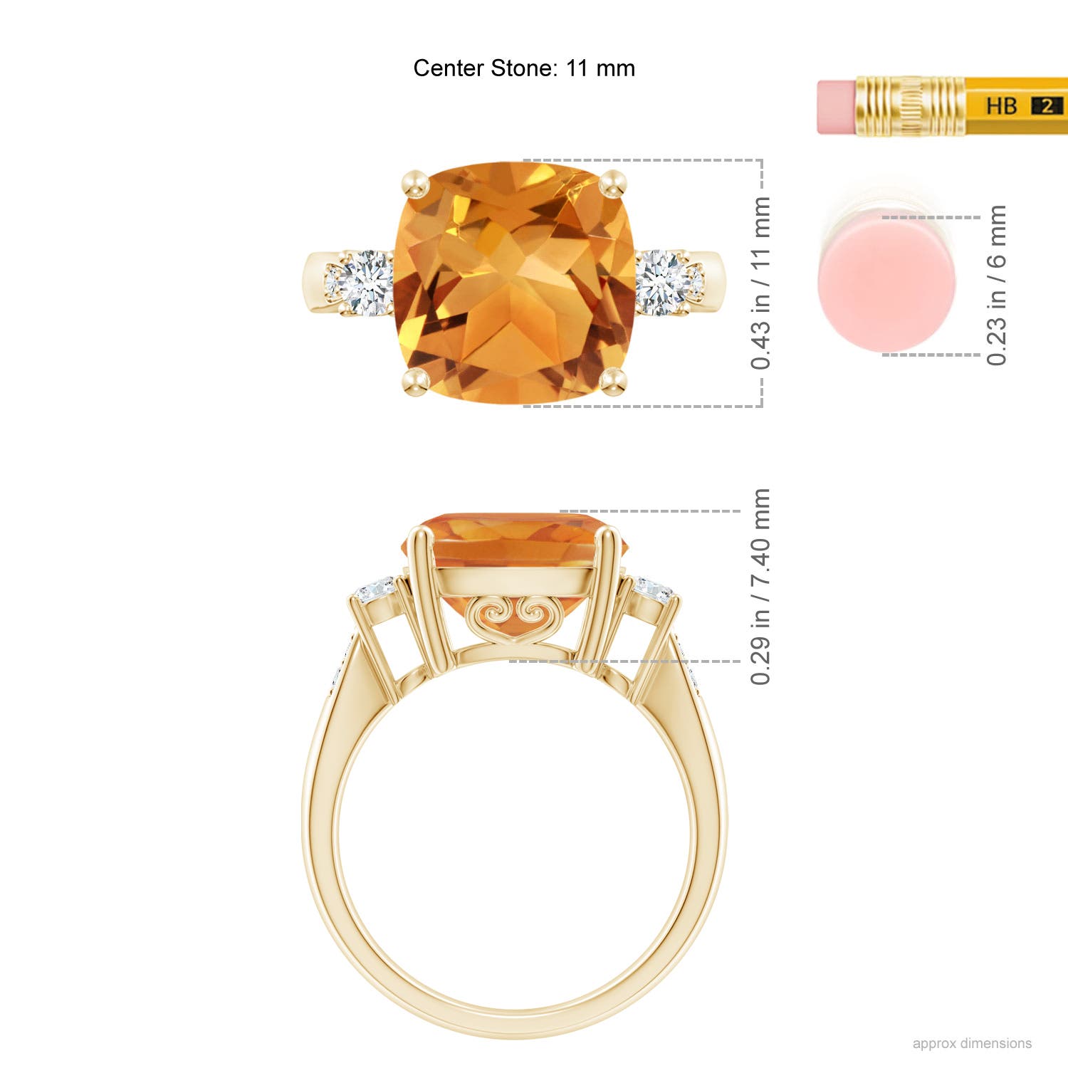 AA - Citrine / 4.85 CT / 14 KT Yellow Gold