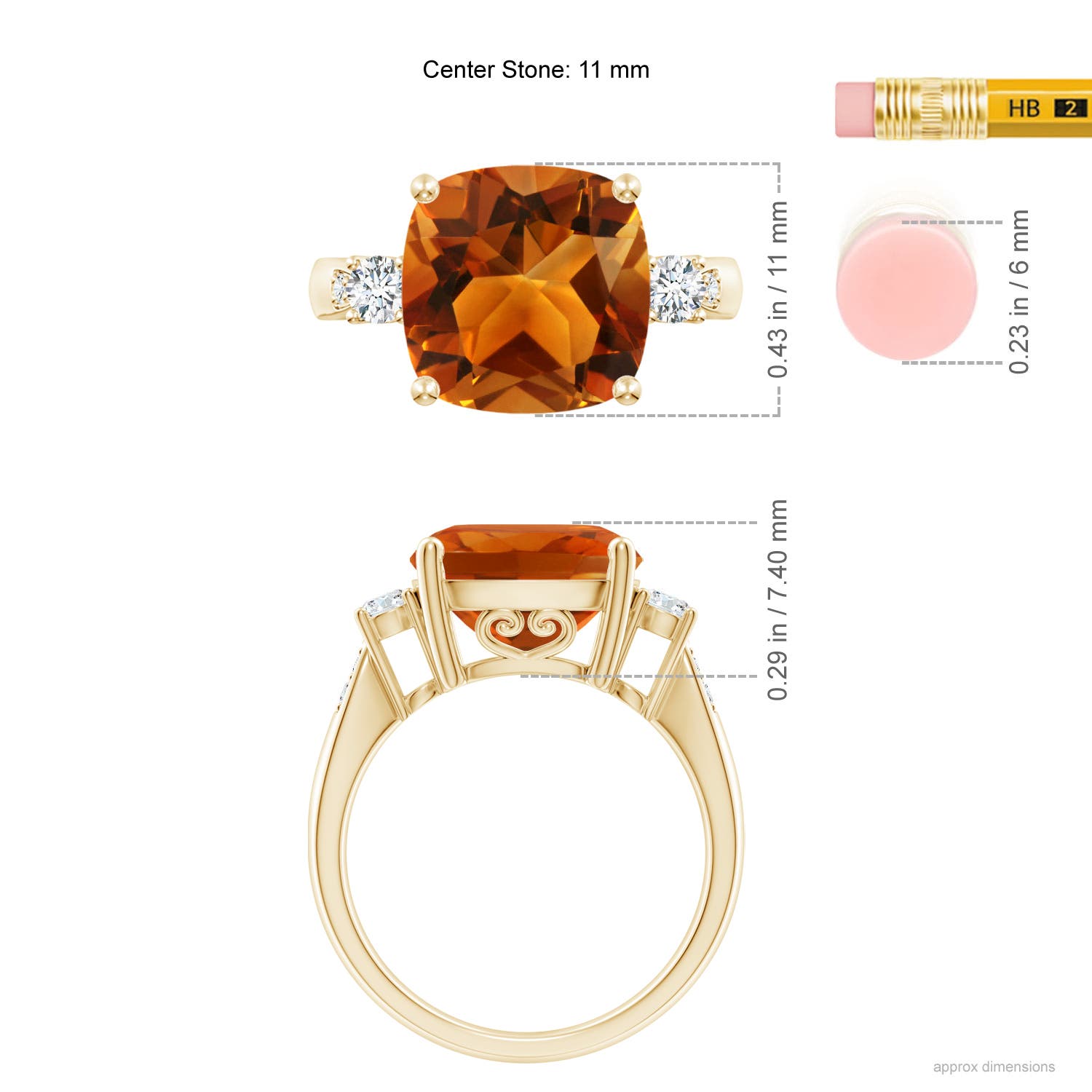 AAAA - Citrine / 4.85 CT / 14 KT Yellow Gold