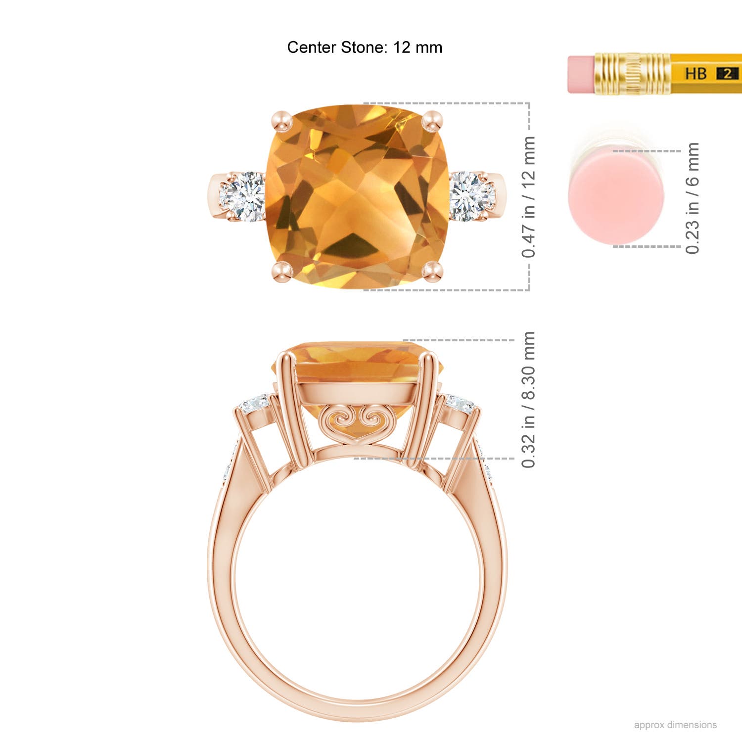 A - Citrine / 6.3 CT / 14 KT Rose Gold