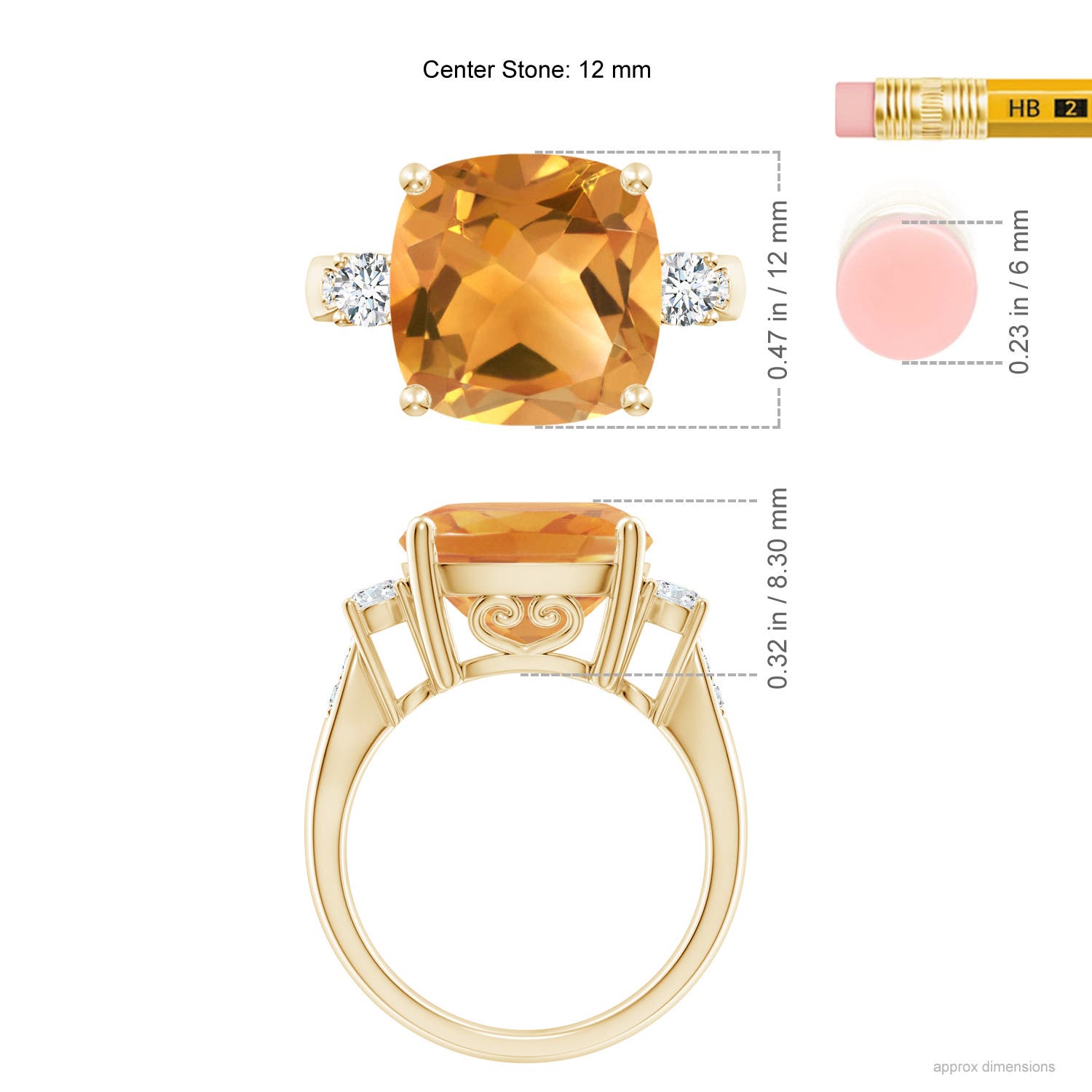 A - Citrine / 6.3 CT / 14 KT Yellow Gold