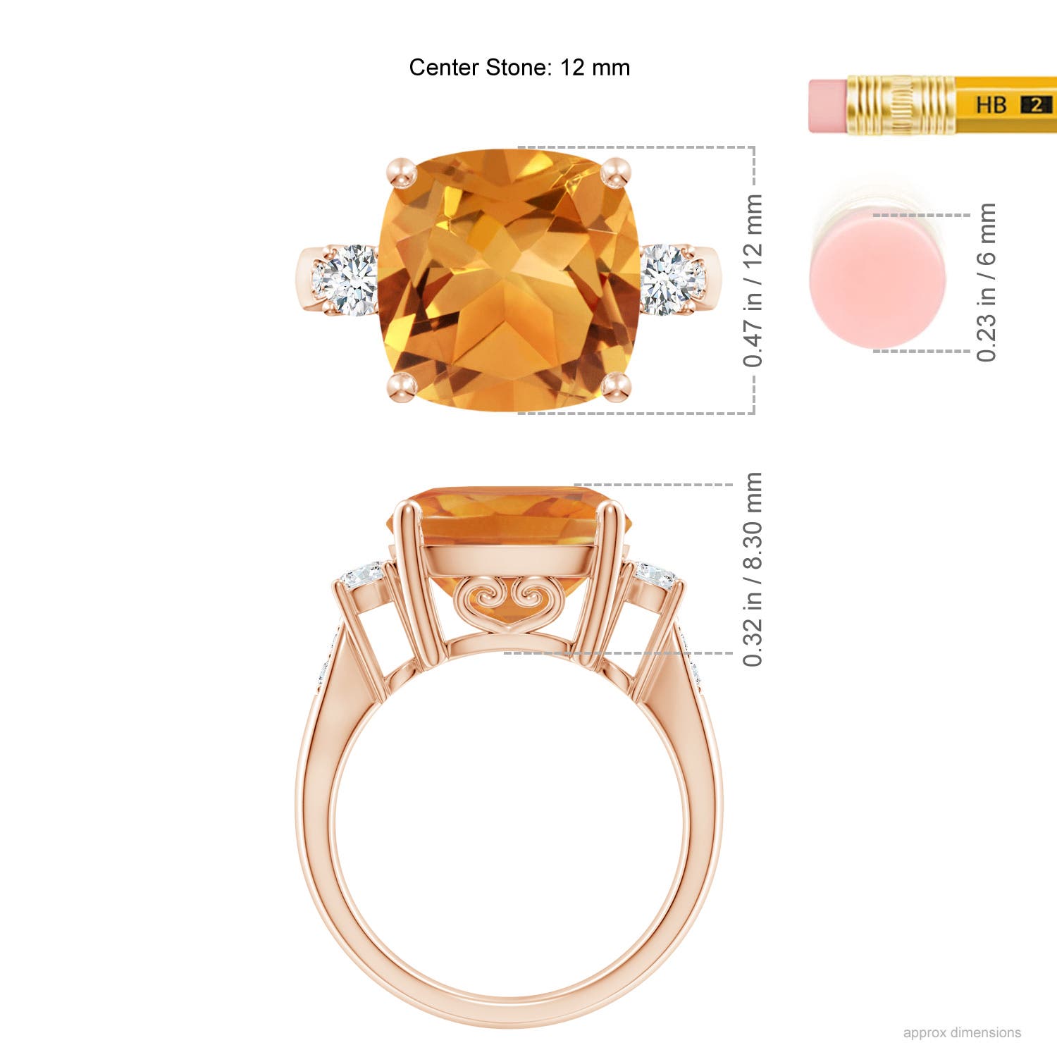 AA - Citrine / 6.3 CT / 14 KT Rose Gold