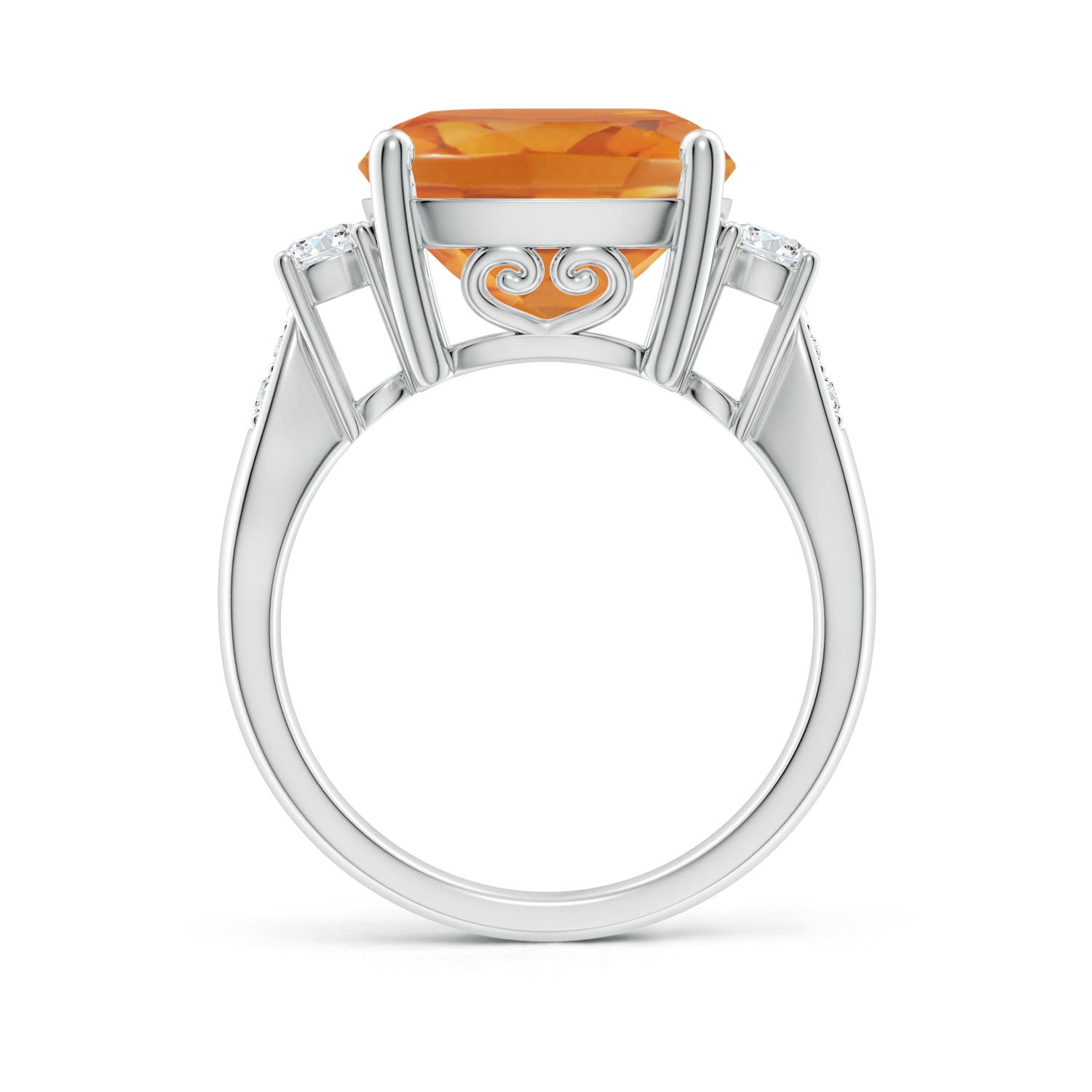 AA - Citrine / 6.3 CT / 14 KT White Gold