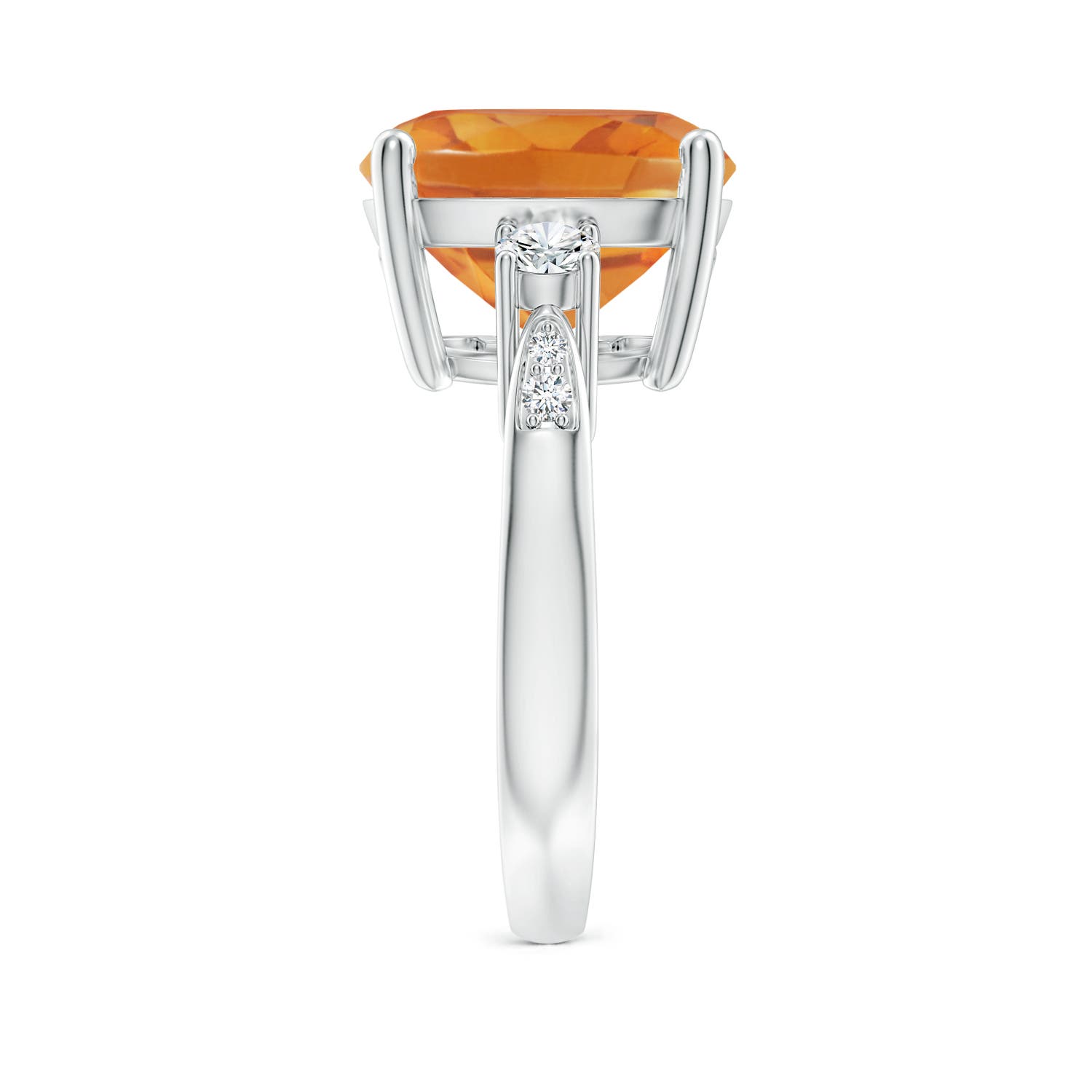 AA - Citrine / 6.3 CT / 14 KT White Gold