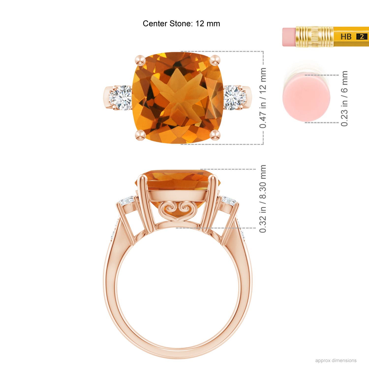 AAA - Citrine / 6.3 CT / 14 KT Rose Gold