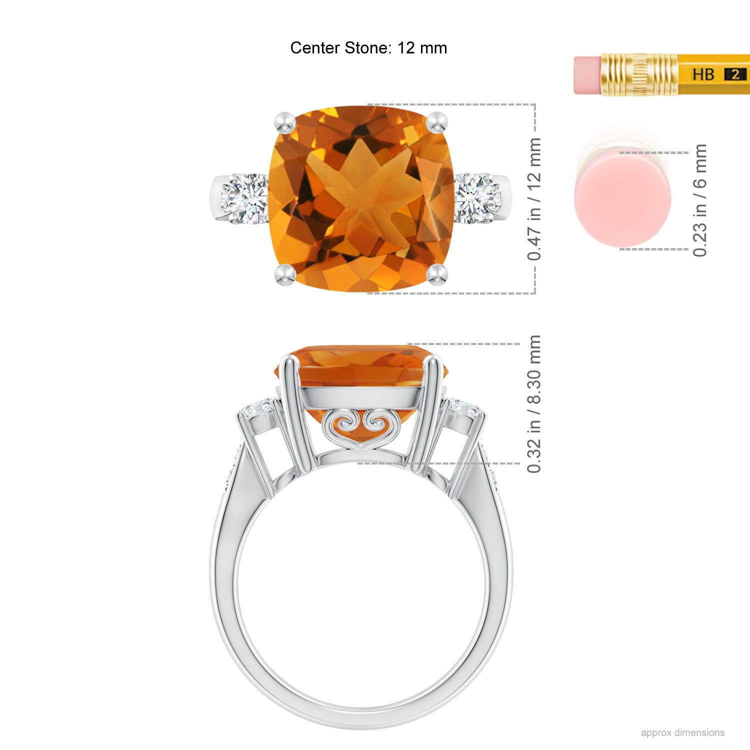 AAA - Citrine / 6.3 CT / 14 KT White Gold