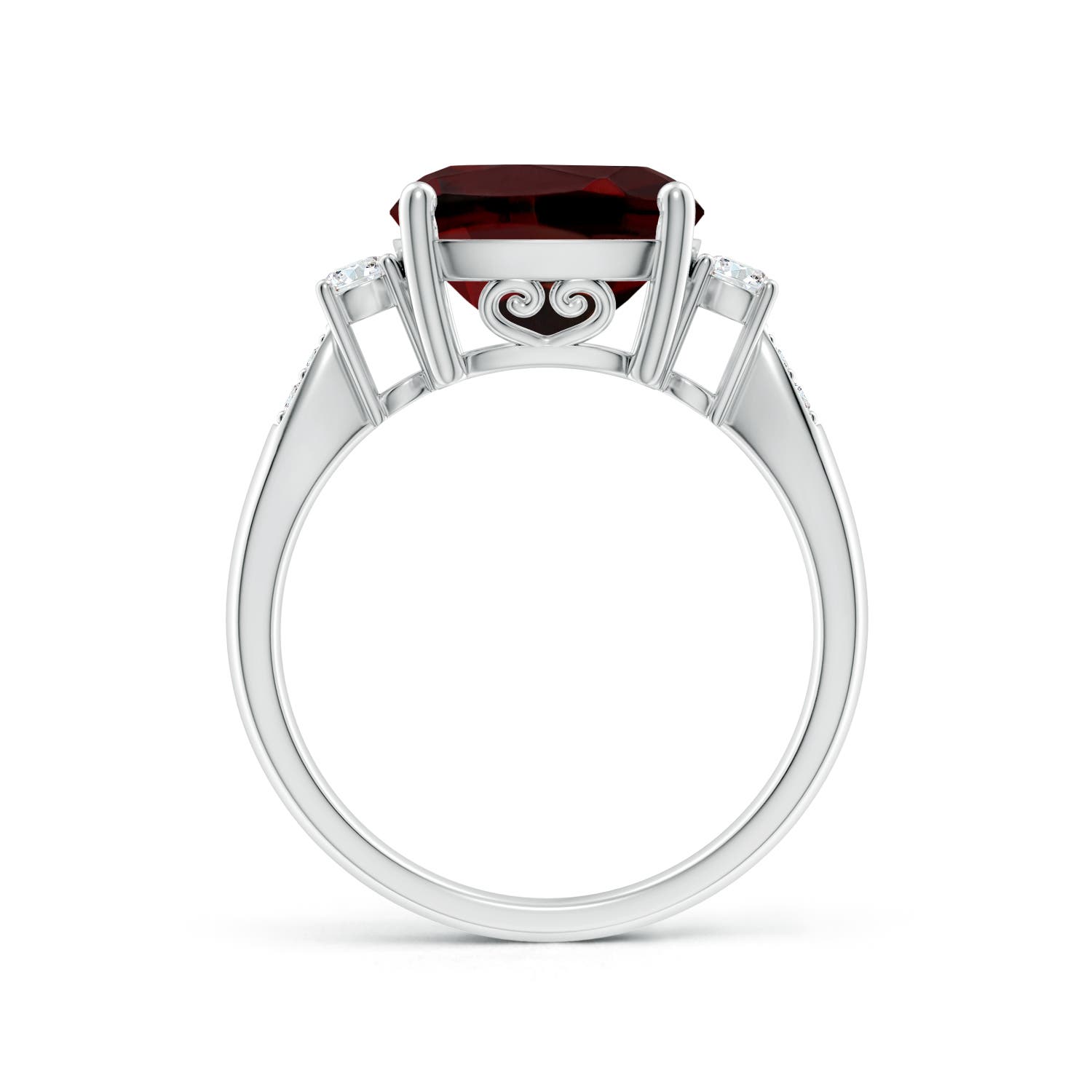 AAA - Garnet / 4.4 CT / 14 KT White Gold