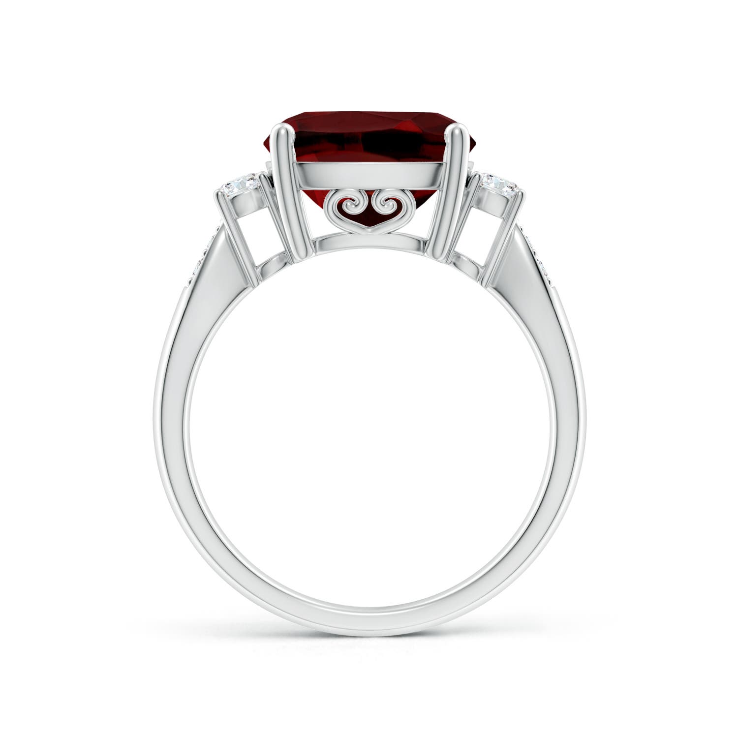 AAAA - Garnet / 4.4 CT / 14 KT White Gold