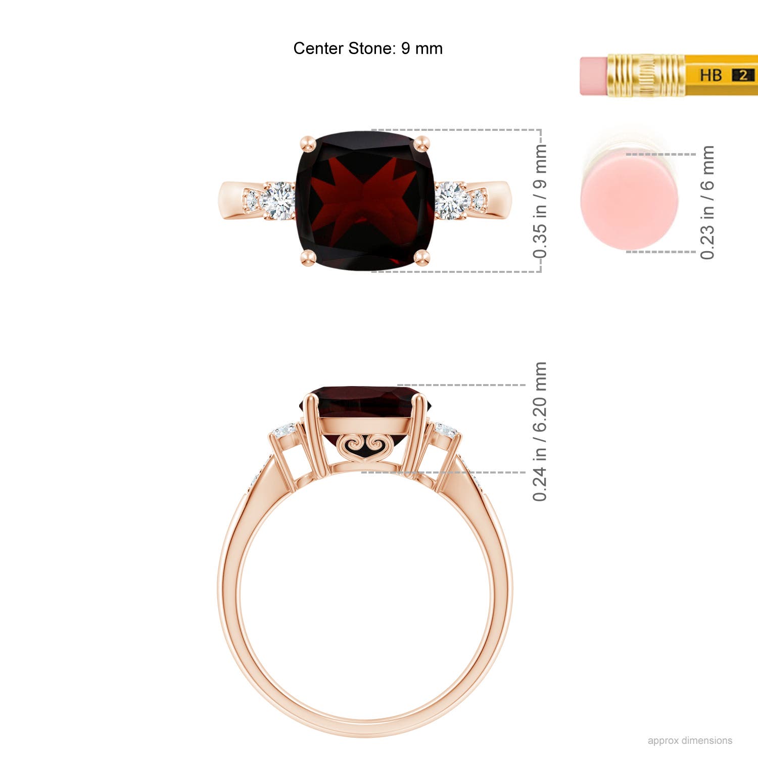 A - Garnet / 3.77 CT / 14 KT Rose Gold