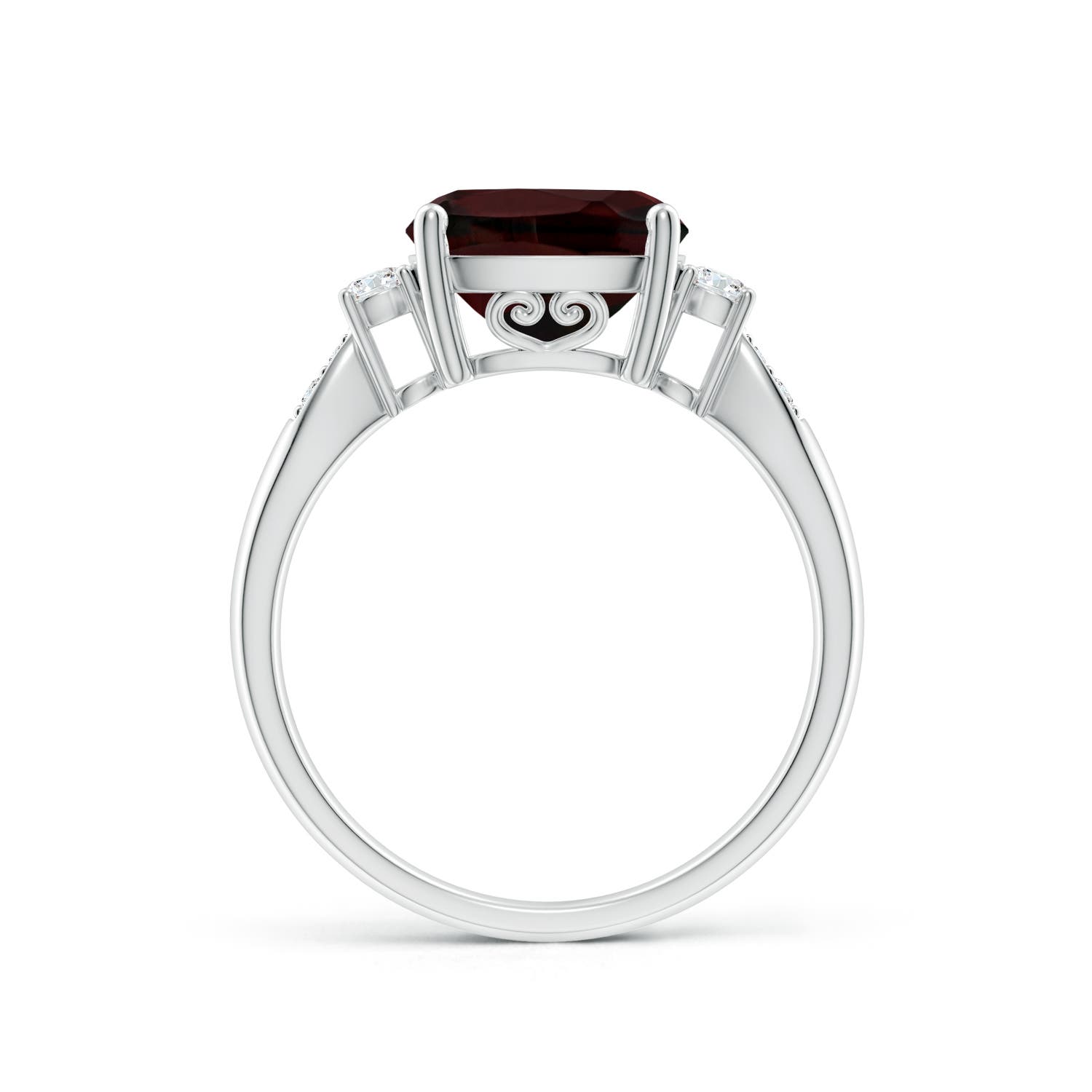 A - Garnet / 3.77 CT / 14 KT White Gold