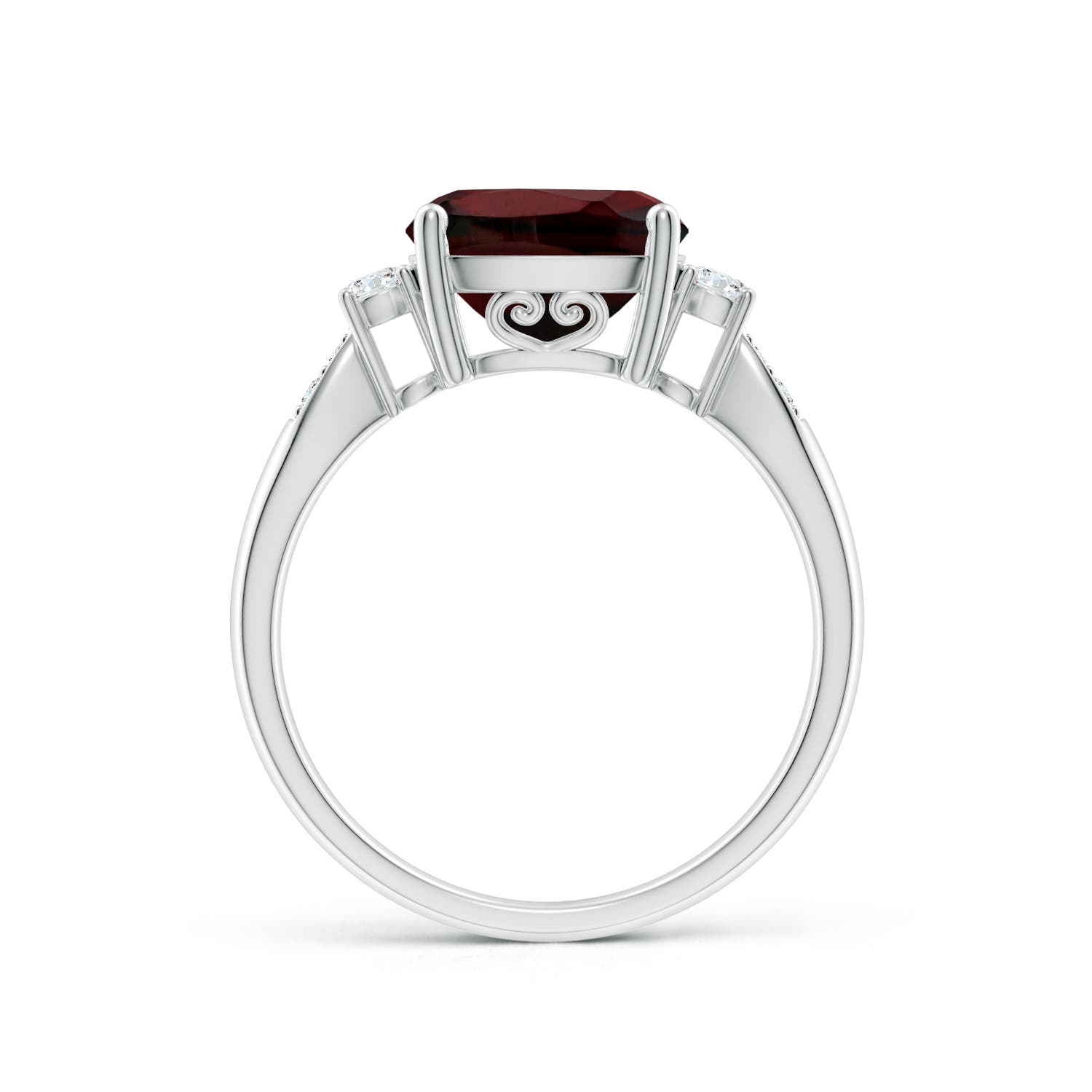 AA - Garnet / 3.77 CT / 14 KT White Gold