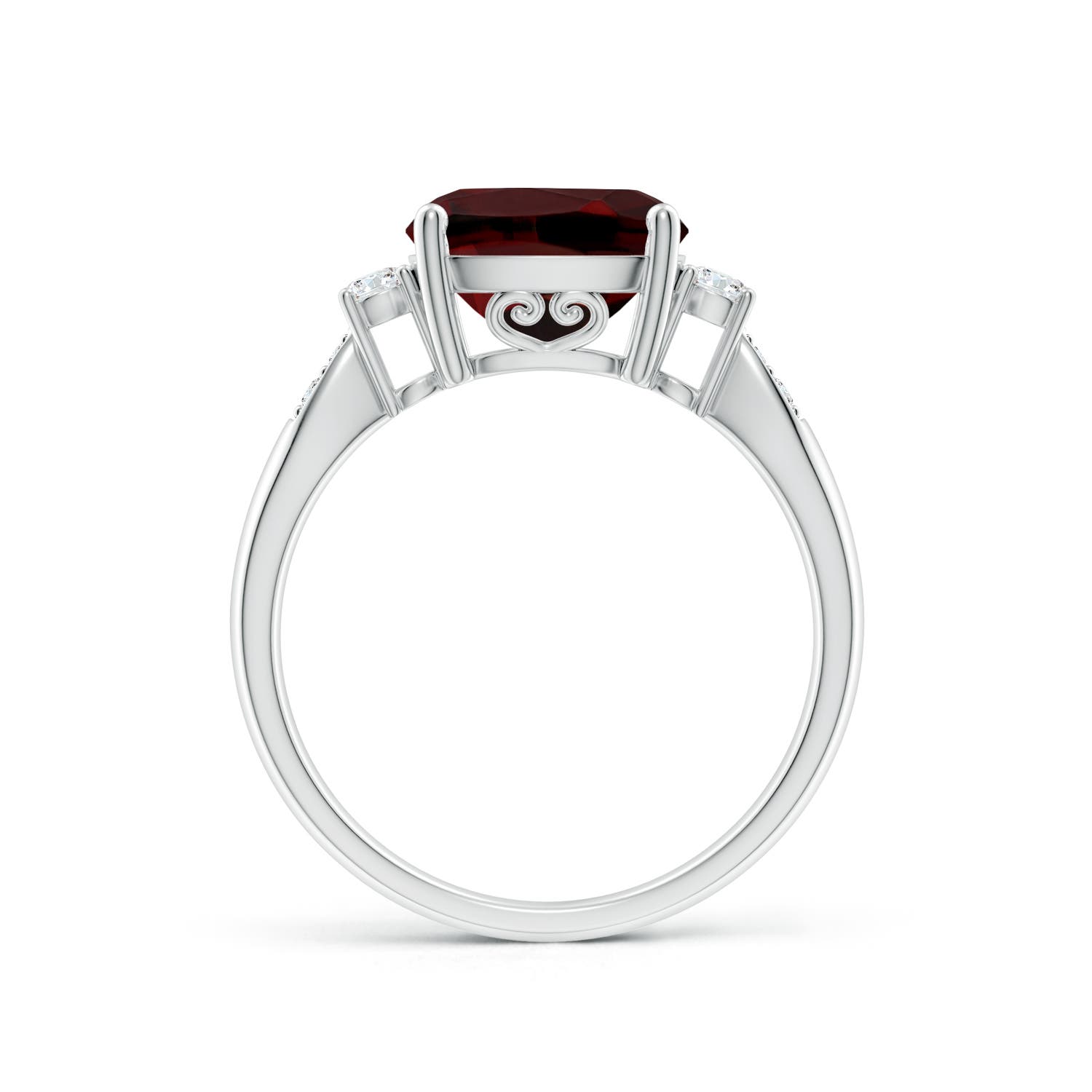 AAA - Garnet / 3.77 CT / 14 KT White Gold