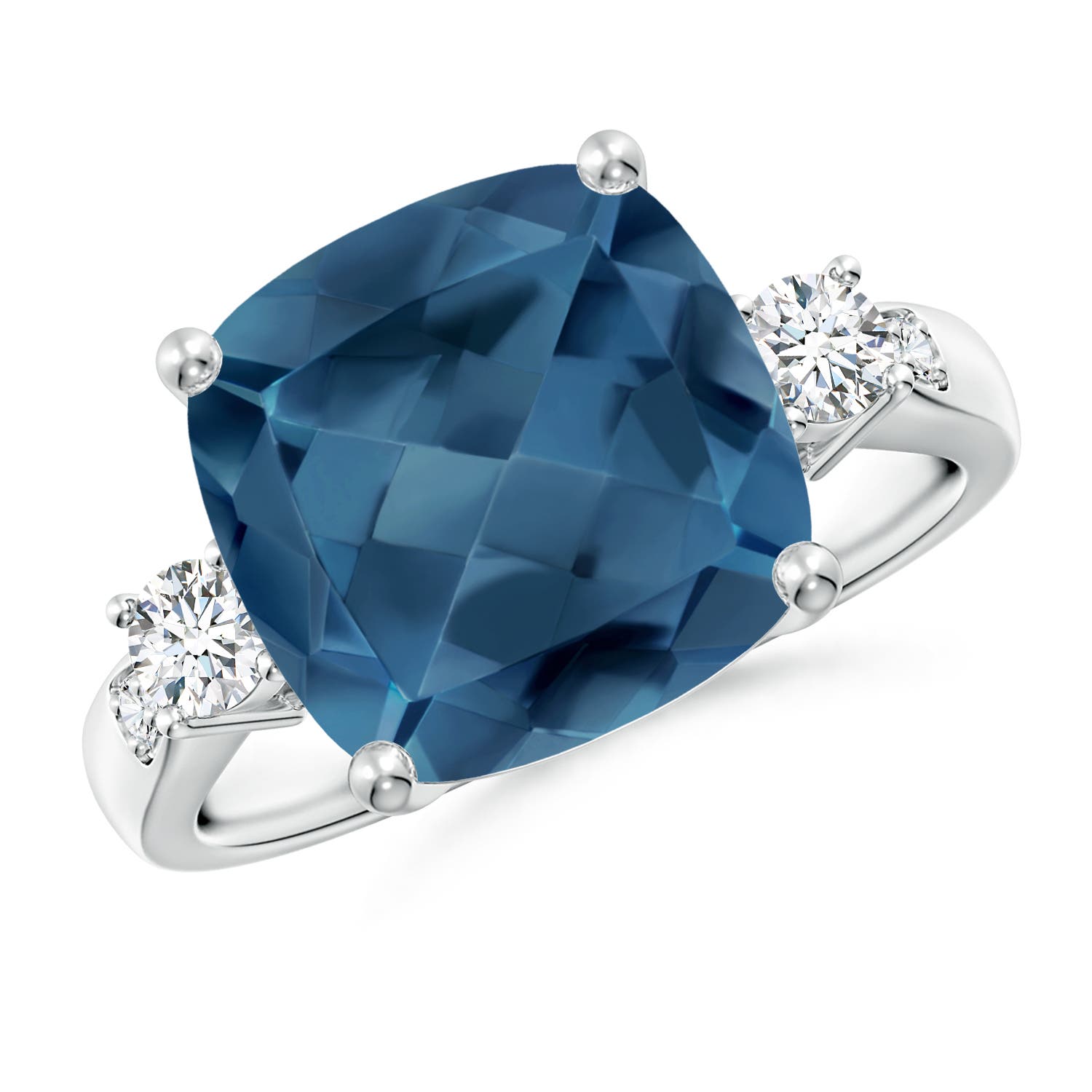 A - London Blue Topaz / 6.25 CT / 14 KT White Gold