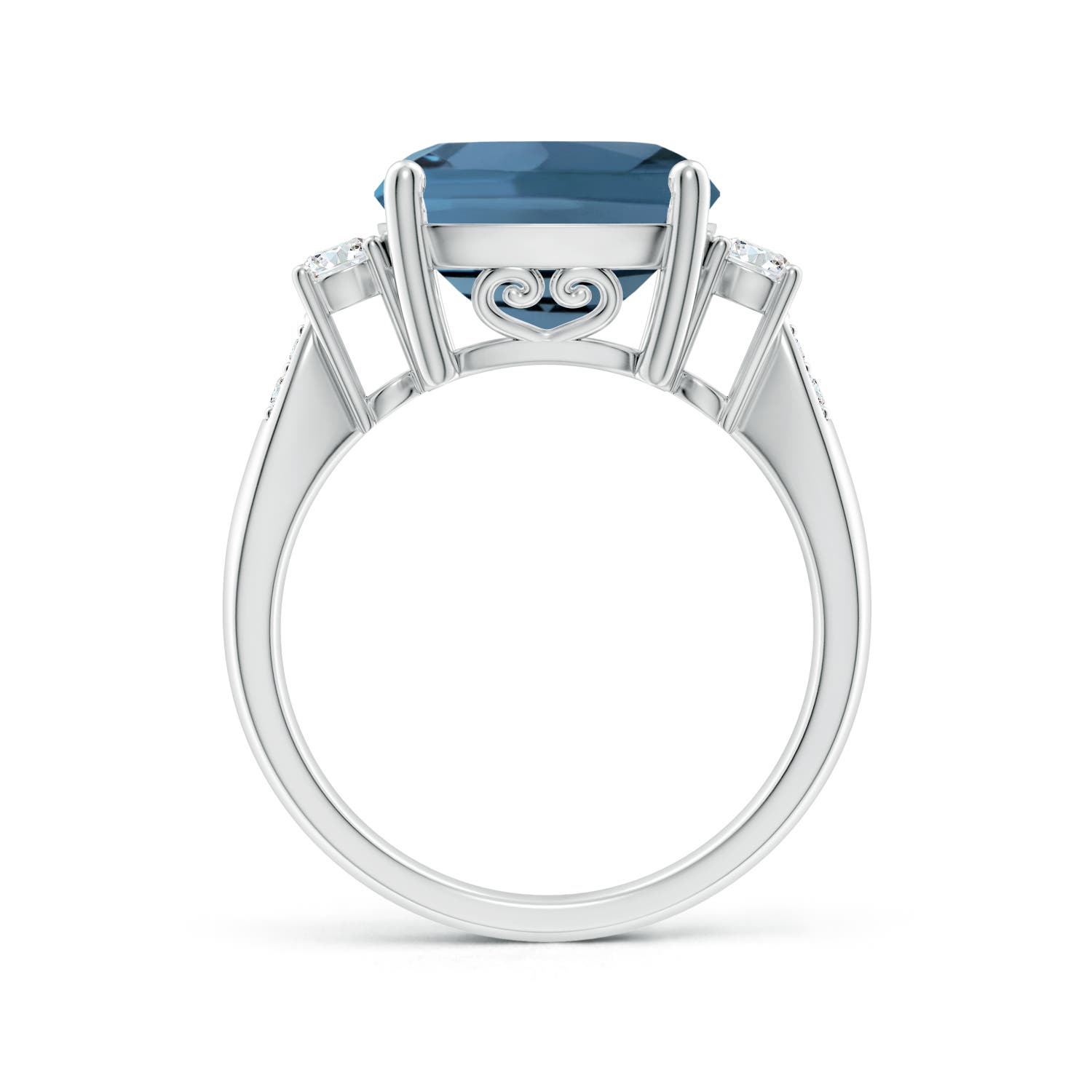 A - London Blue Topaz / 6.25 CT / 14 KT White Gold