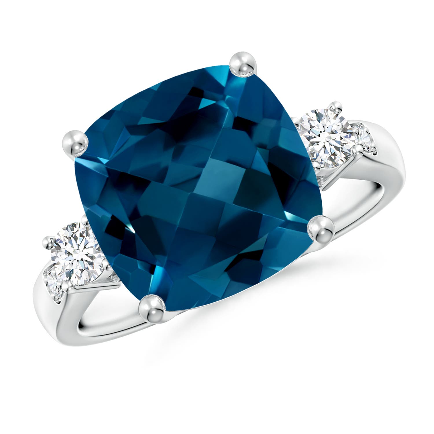 AAAA - London Blue Topaz / 6.25 CT / 14 KT White Gold