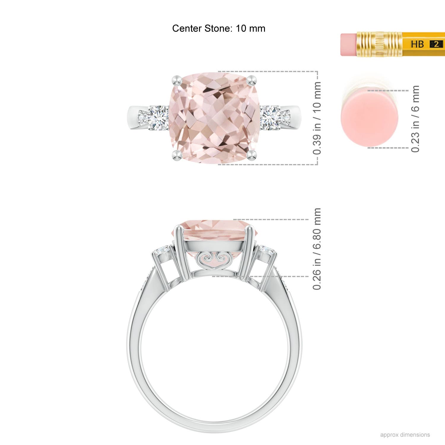 A - Morganite / 3.9 CT / 14 KT White Gold