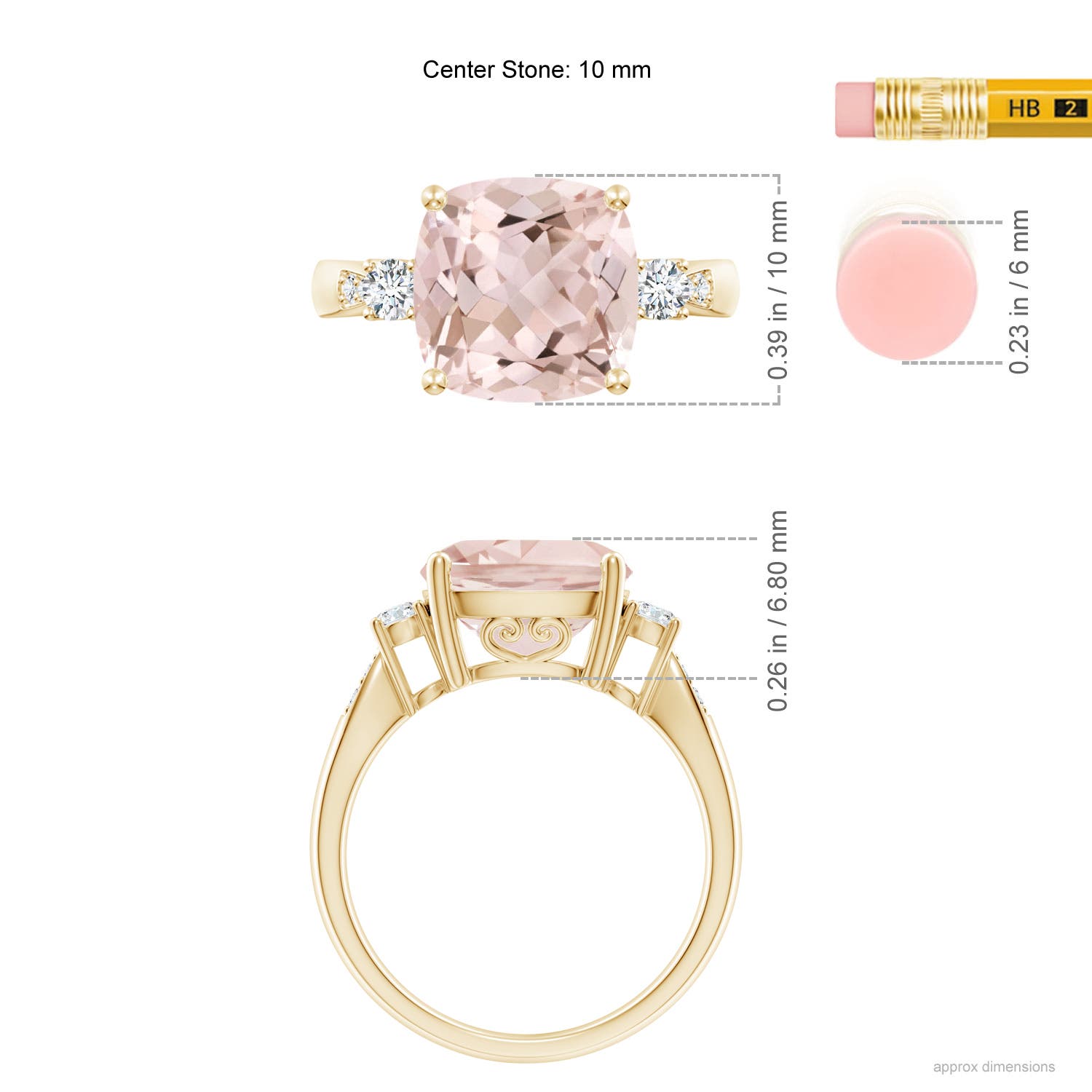 A - Morganite / 3.9 CT / 14 KT Yellow Gold