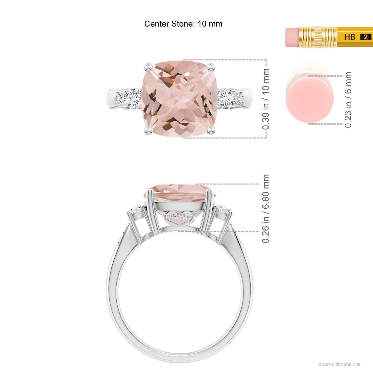 AA - Morganite / 3.9 CT / 14 KT White Gold