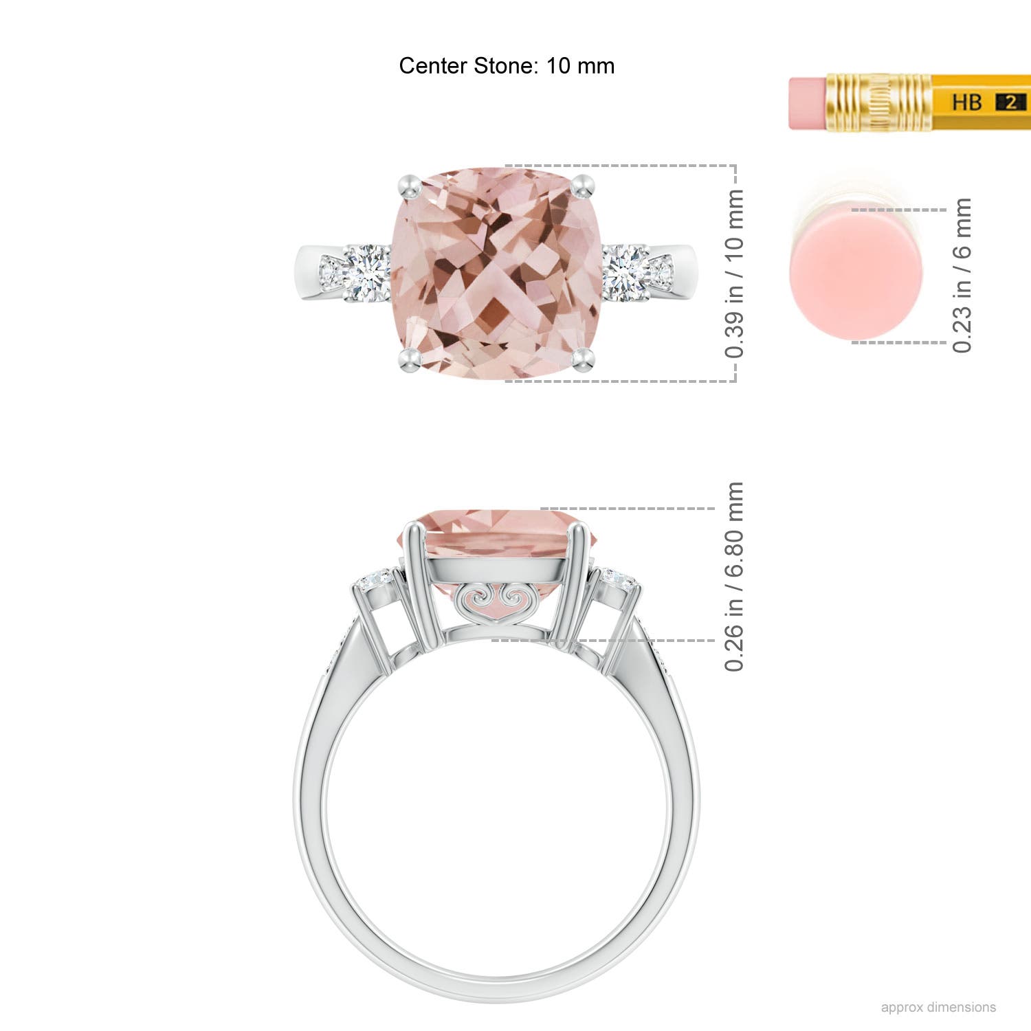 AAA - Morganite / 3.9 CT / 14 KT White Gold