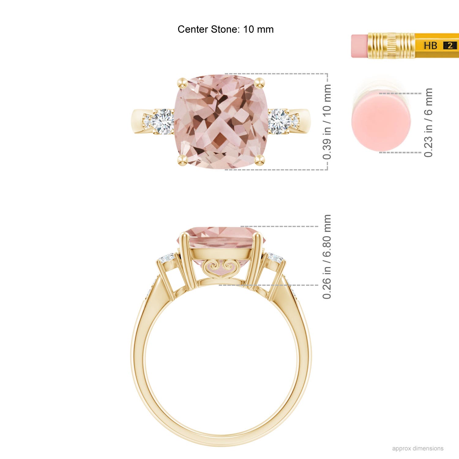 AAA - Morganite / 3.9 CT / 14 KT Yellow Gold