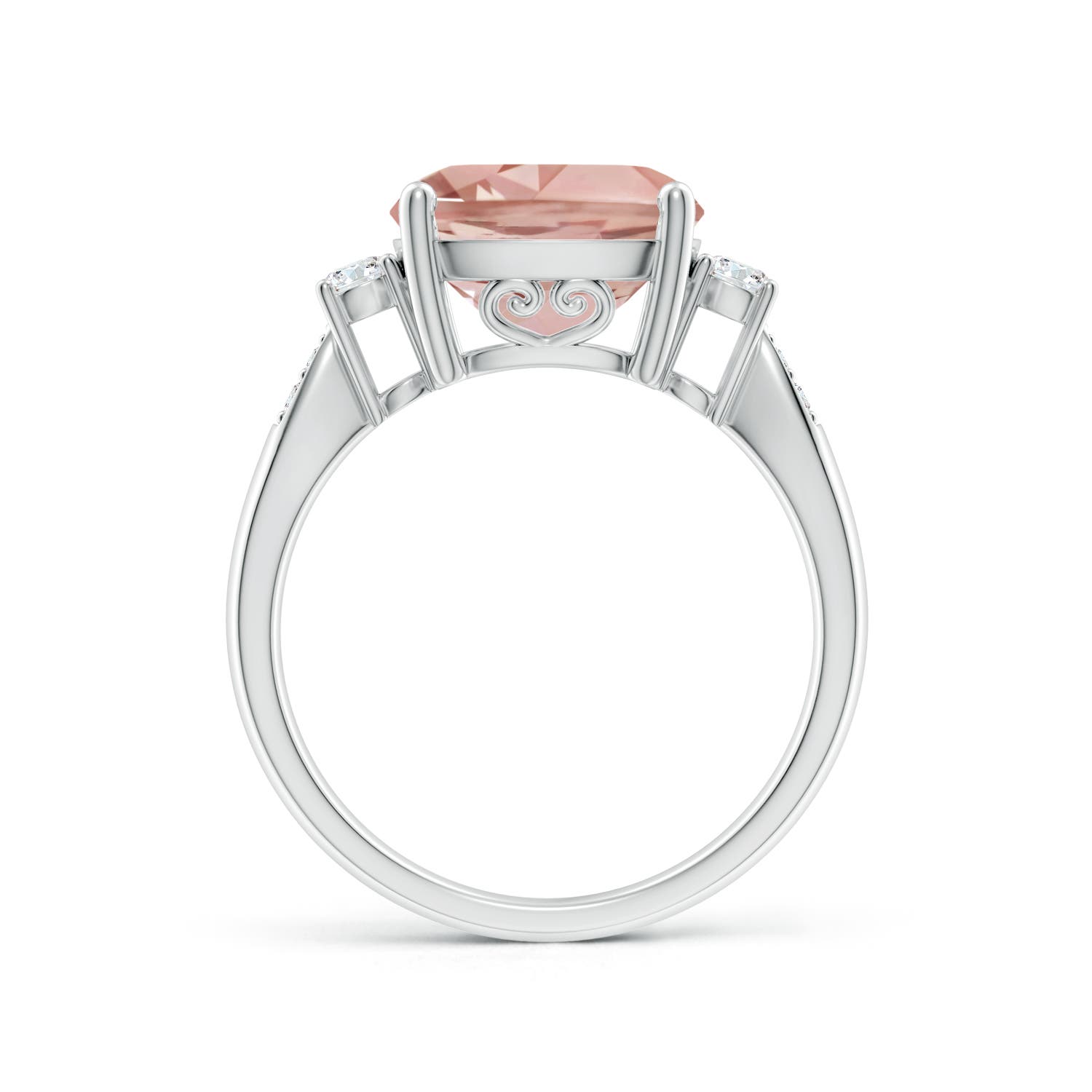 AAAA - Morganite / 3.9 CT / 14 KT White Gold