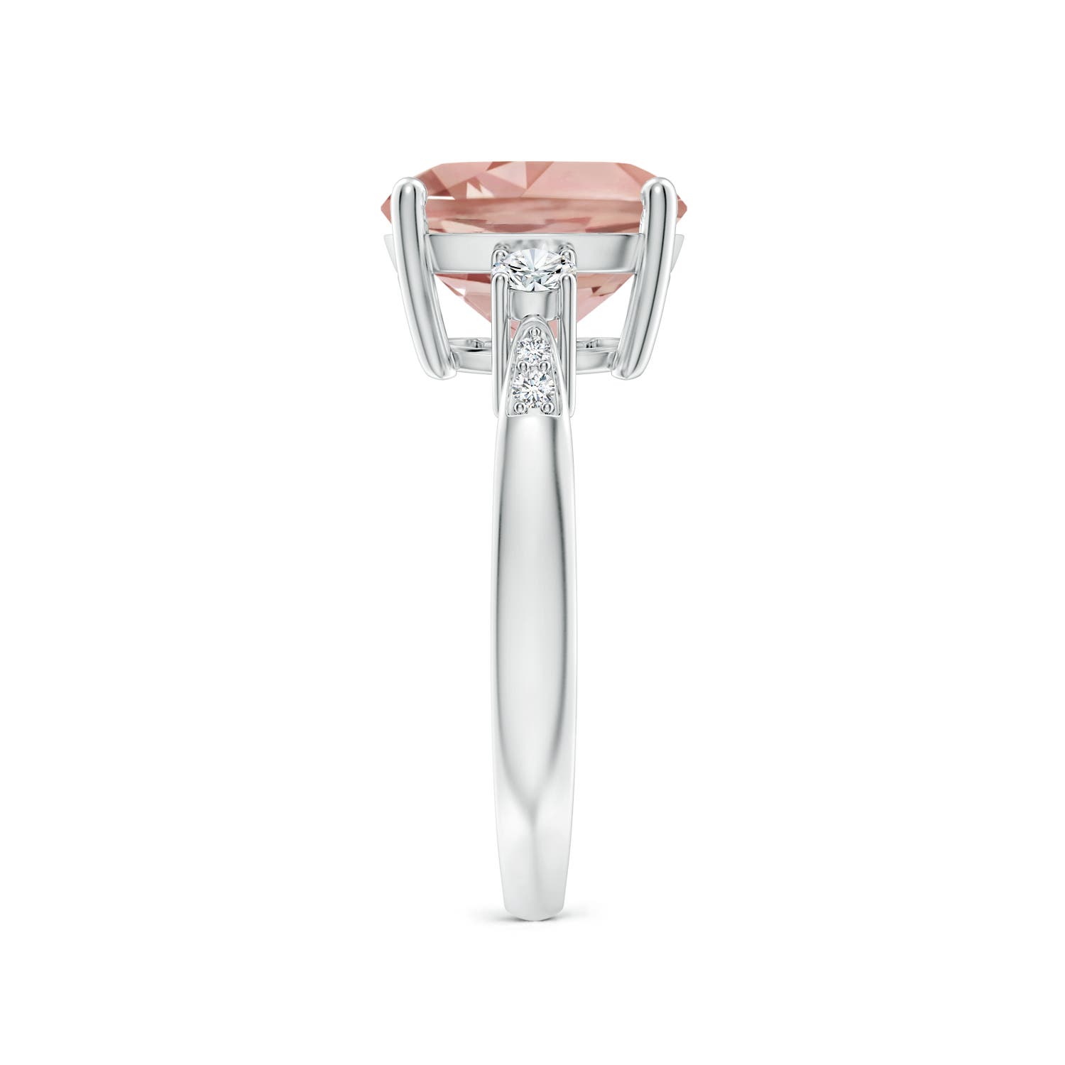 AAAA - Morganite / 3.9 CT / 14 KT White Gold