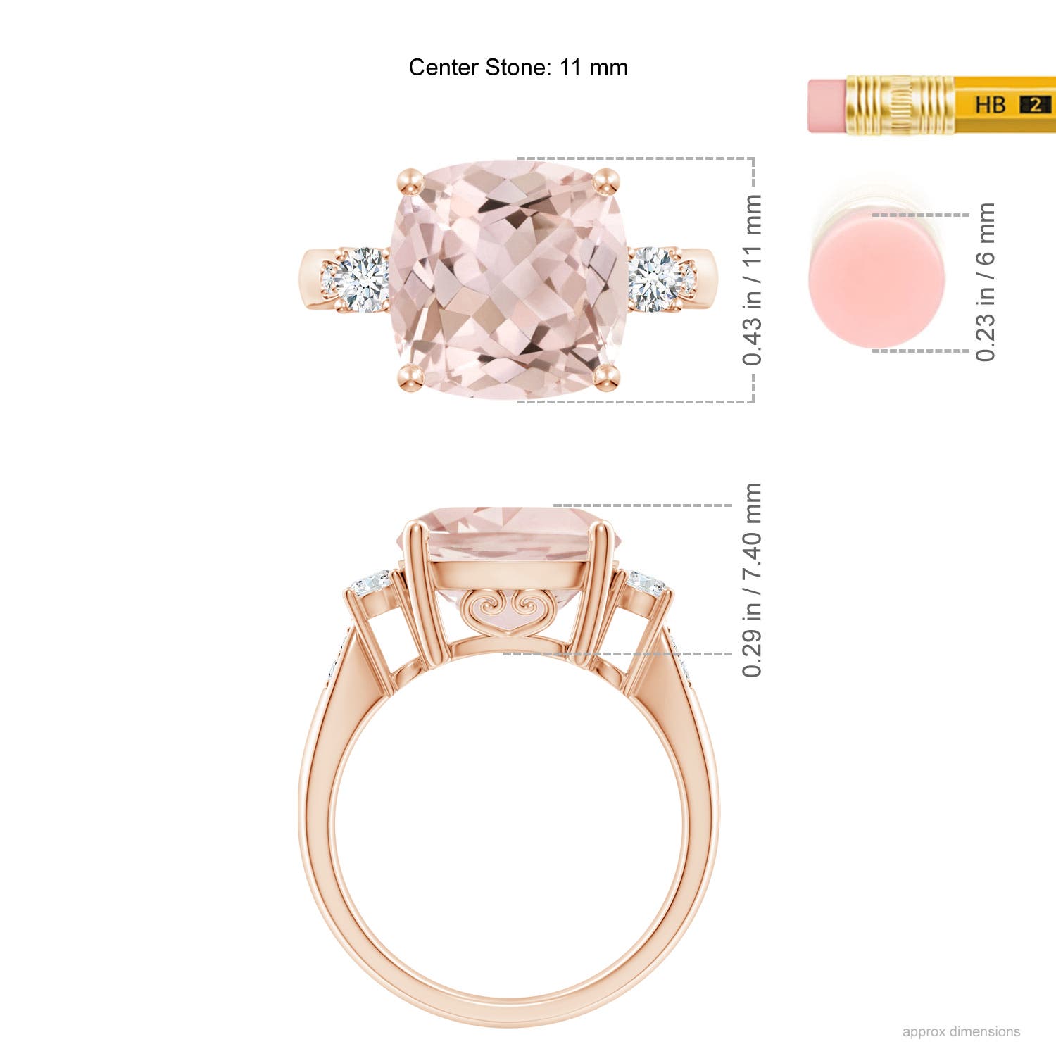 A - Morganite / 5.25 CT / 14 KT Rose Gold